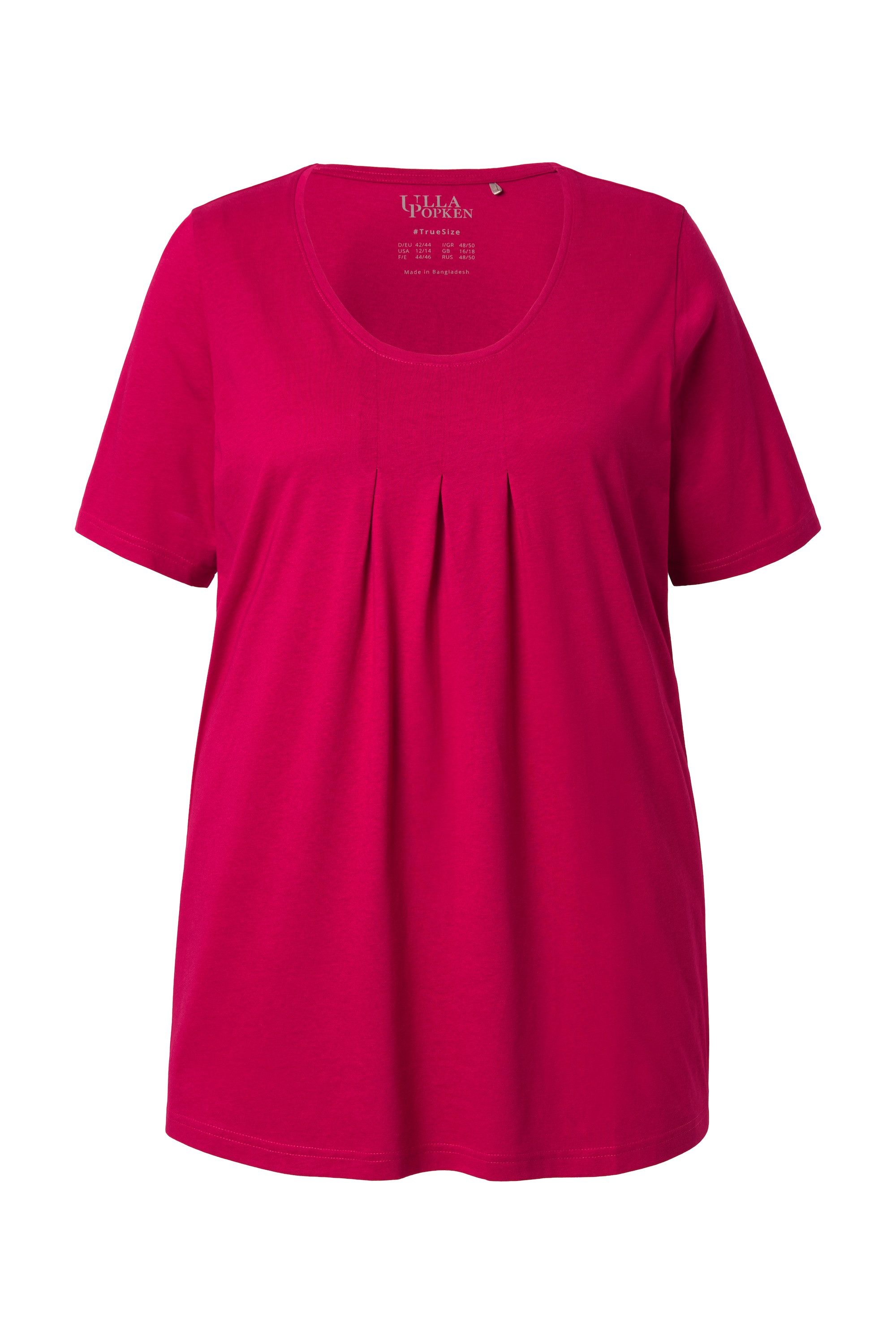 Ulla Popken T-Shirt T-Shirt Zierfalten A-Linie günstig online kaufen