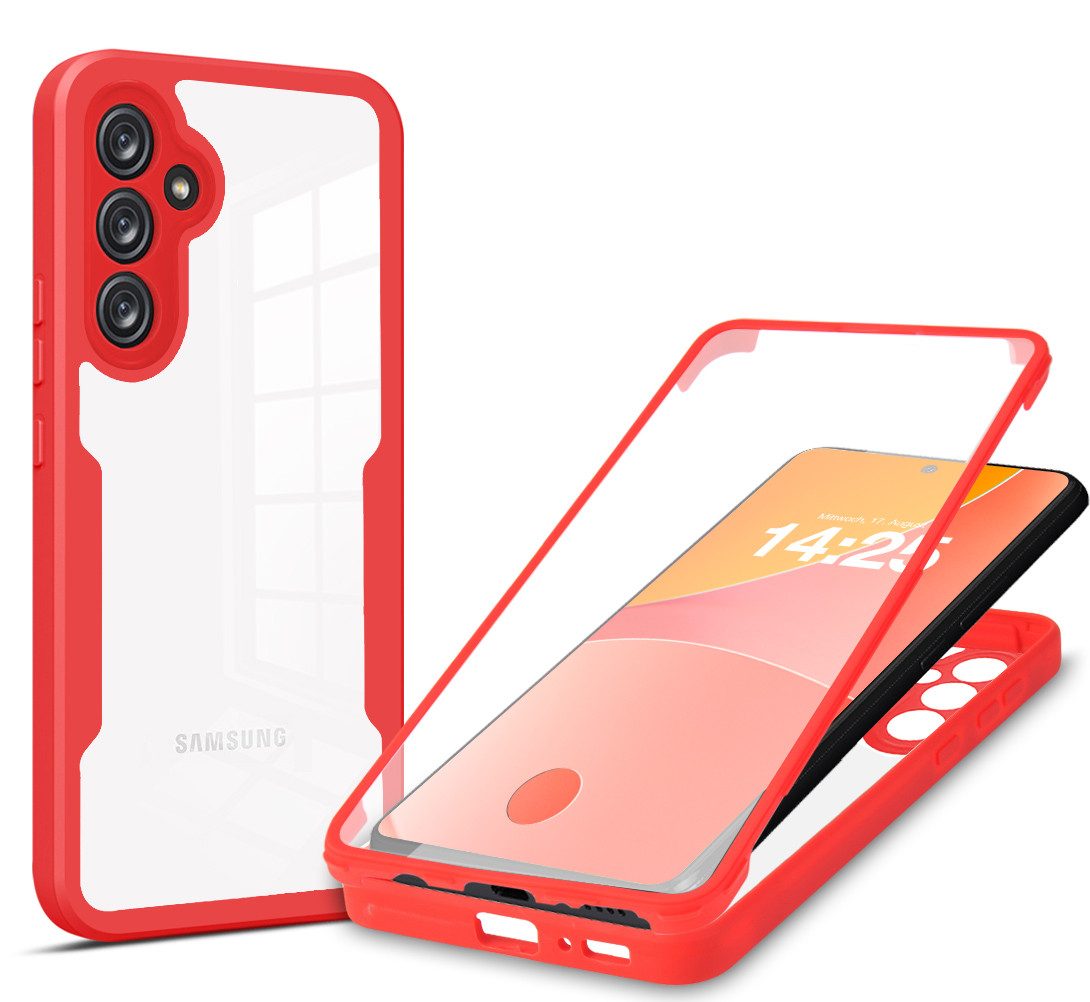Tec-Expert Handyhülle 360 Grad Hülle für Samsung Galaxy A55 5G 6.6 Zoll, 6.6, Rundum Schutz Cover Case Hülle robust
