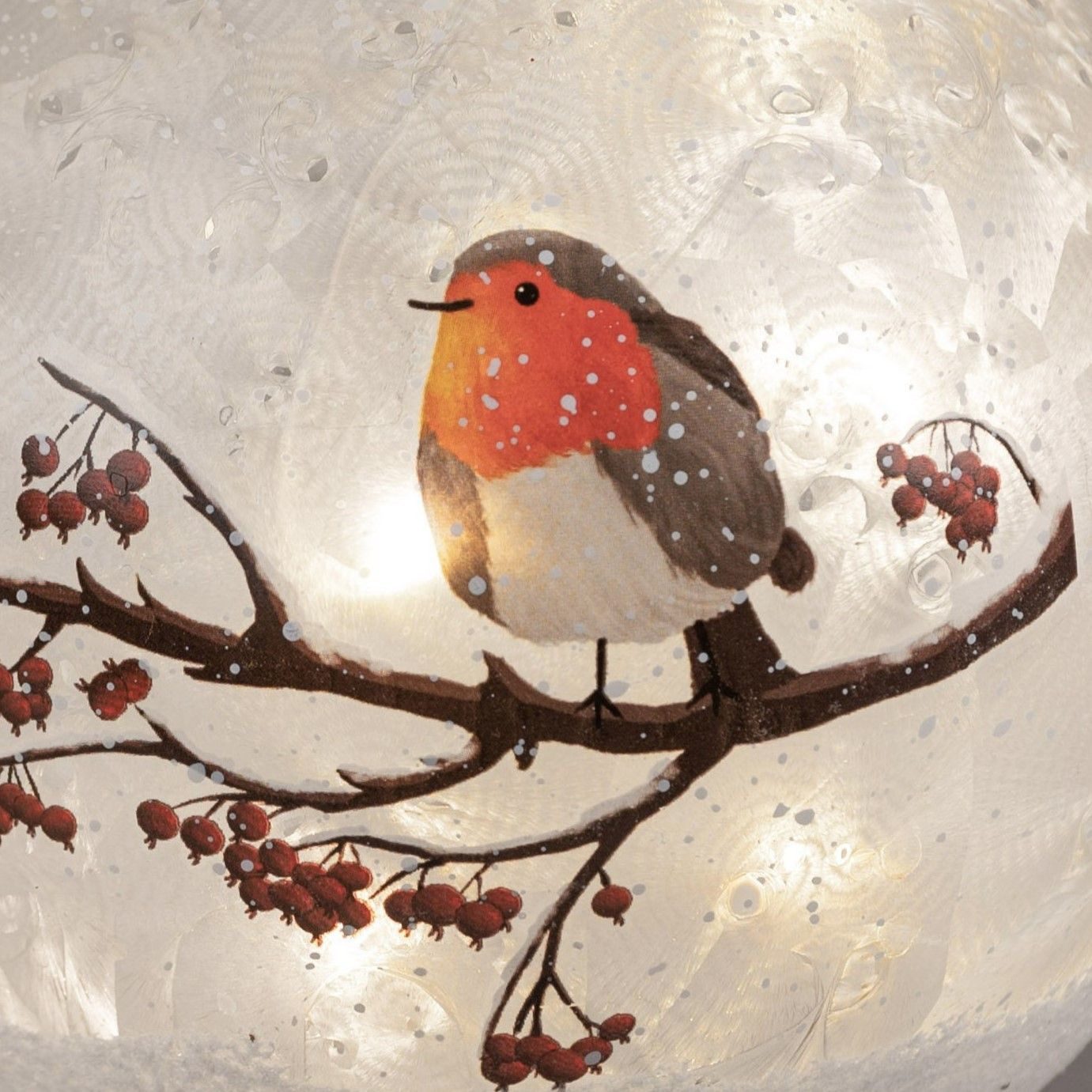 formano Dekokugel Winterzeit, Mit Timerfunktion, Weiß, Motiv: Vogel günstig online kaufen