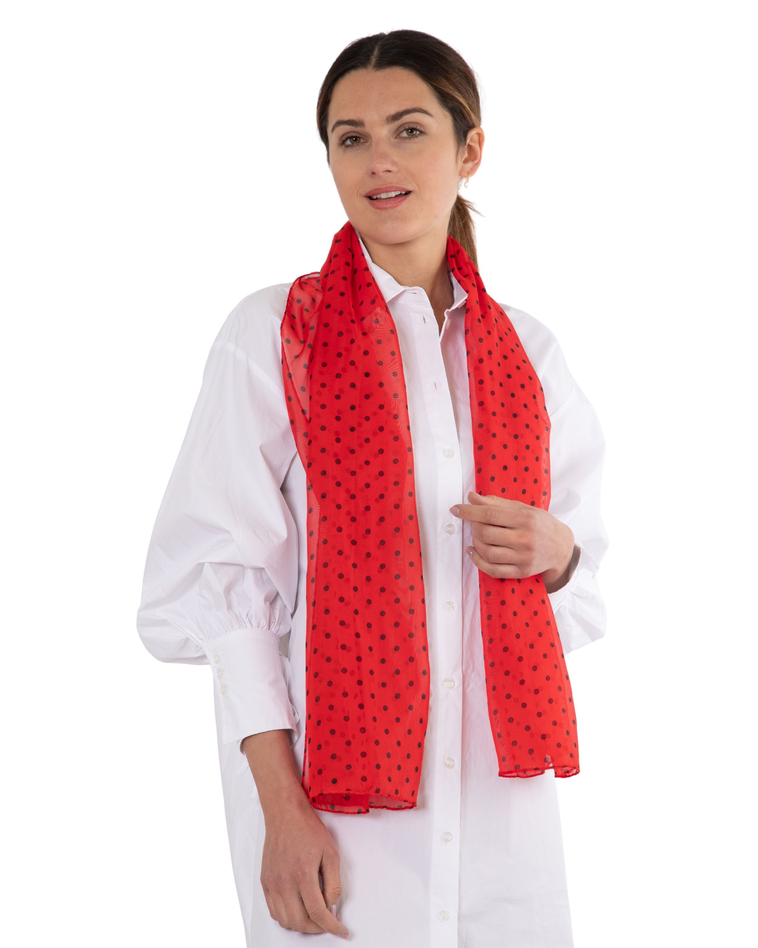 MayTree Modeschal leichter Chiffonschal Damen Polka Dot 50x150cm, (Stück, 1-St)