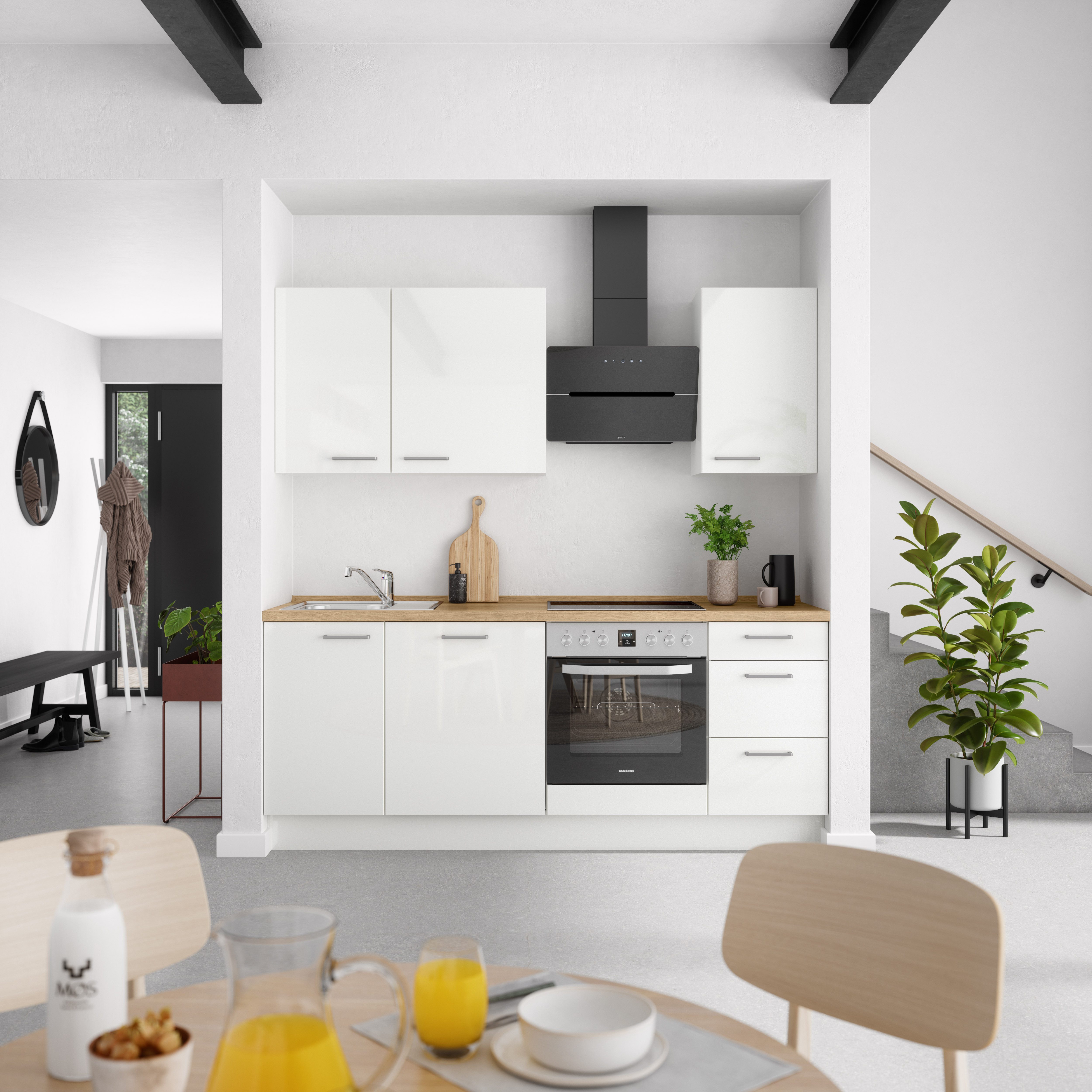 nobilia® Küchenzeile "Flash II", NEU: individuell anpassbar mit gratis Profi-Beratung, vormontiert, Breite 210 cm, Ausrichtung wählbar, wahlw. mit E-Geräten