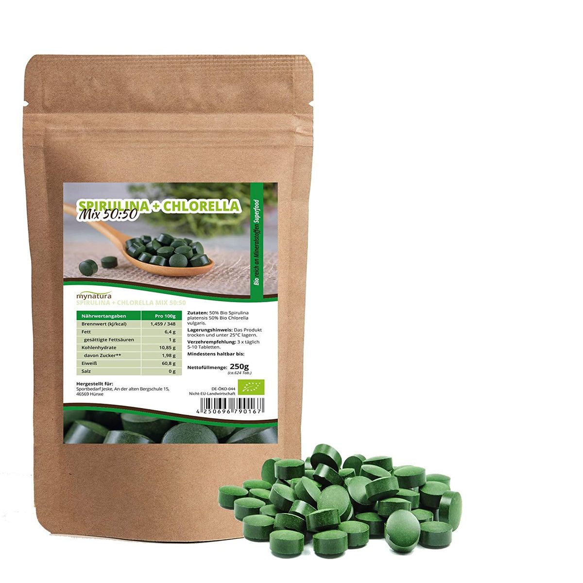 Mynatura Mynatura Bio Spirulina & Chlorella Algen Tabletten Tablette, 1 er 250 g