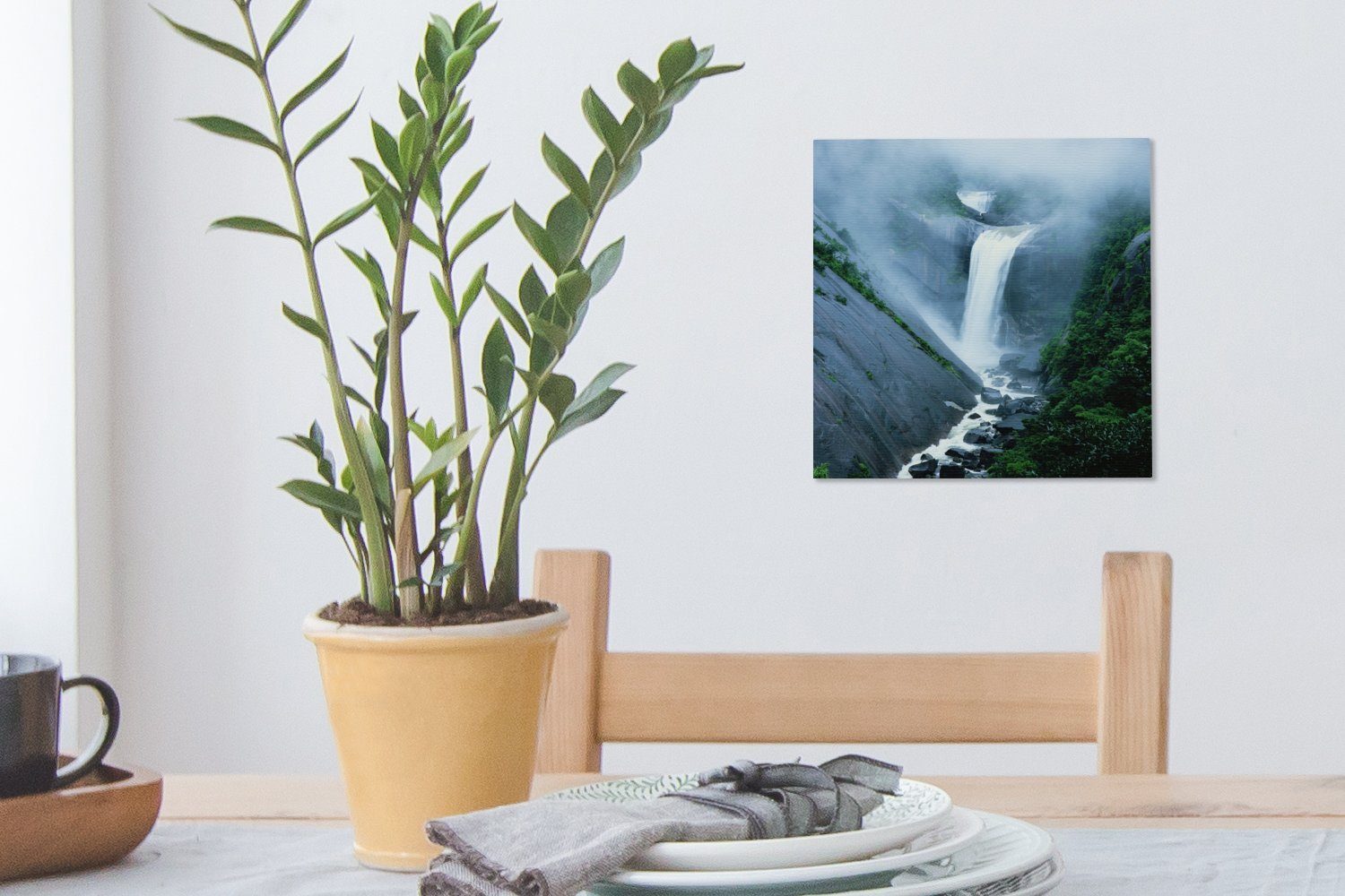 Leinwandbild Japan - (1 Schlafzimmer St), Wasserfall Bilder Wohnzimmer Leinwand Tropisch, - OneMillionCanvasses® für