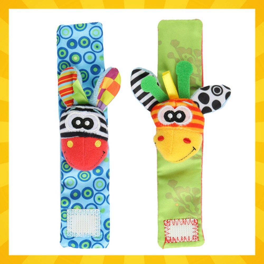 KRUZZEL Rasselsocke Babyrasseln Rasselbänder, Handbänder und Socken mit Rasseln zur spielerischen Förderung