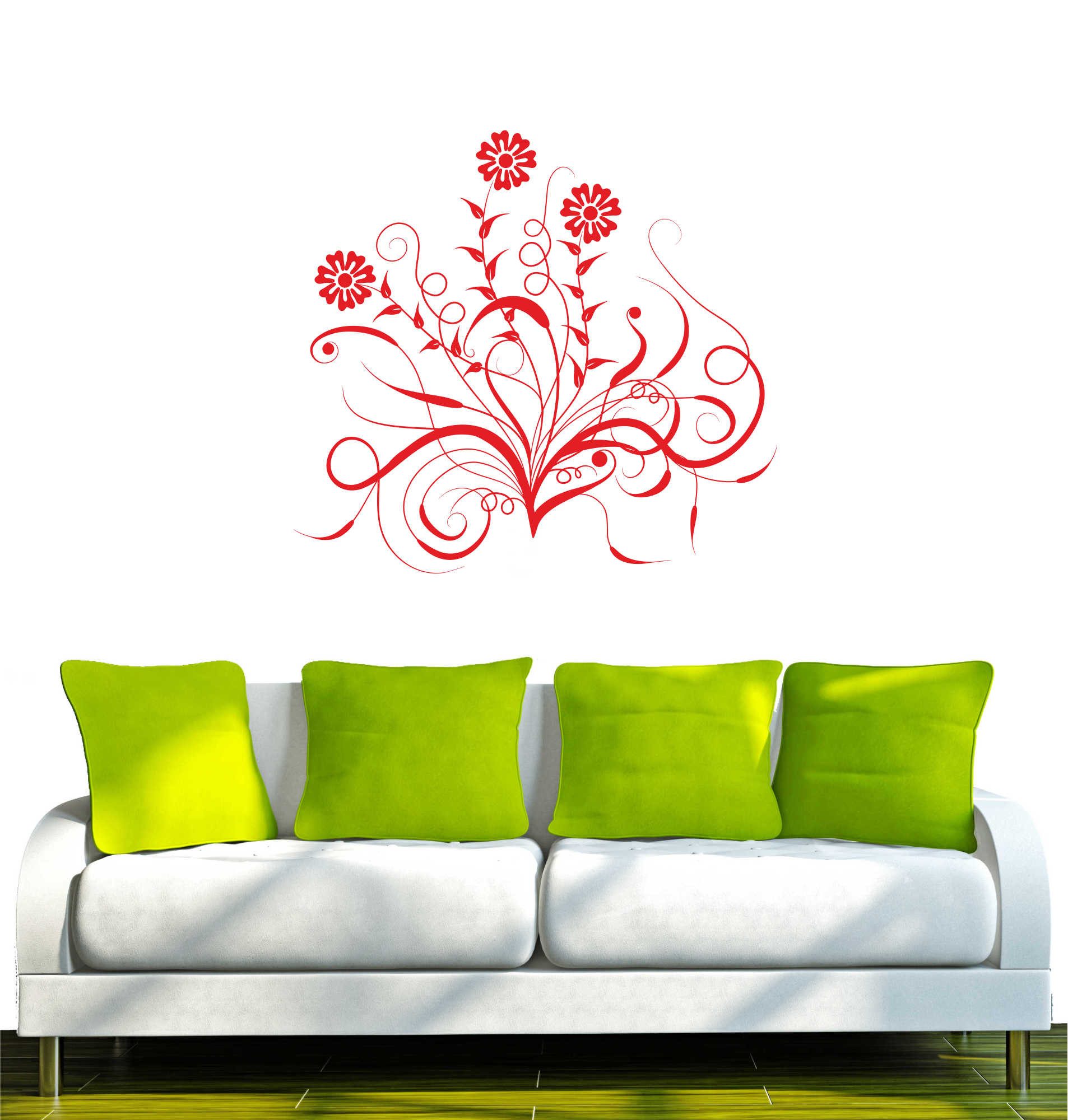 INDIGOS UG Wandtattoo Wandtattoo - Wandaufkleber - w205 Baum Blume Ranke Wandaufkleber