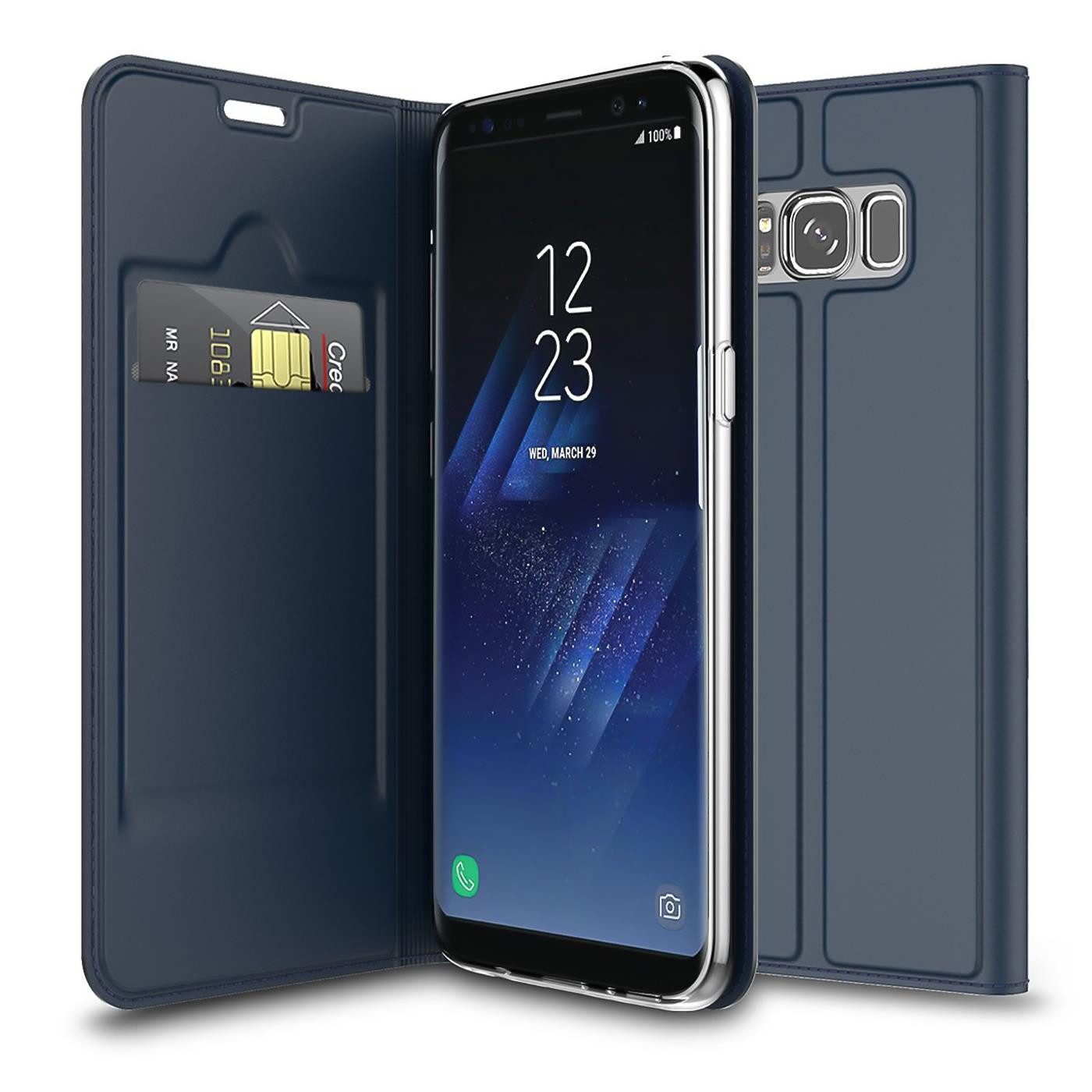 CoolGadget Handyhülle Magnet Case Handy Tasche für Samsung Galaxy S8 5,8 Zoll, Hülle Klapphülle Ultra Slim Flip Cover für Samsung S8 Schutzhülle