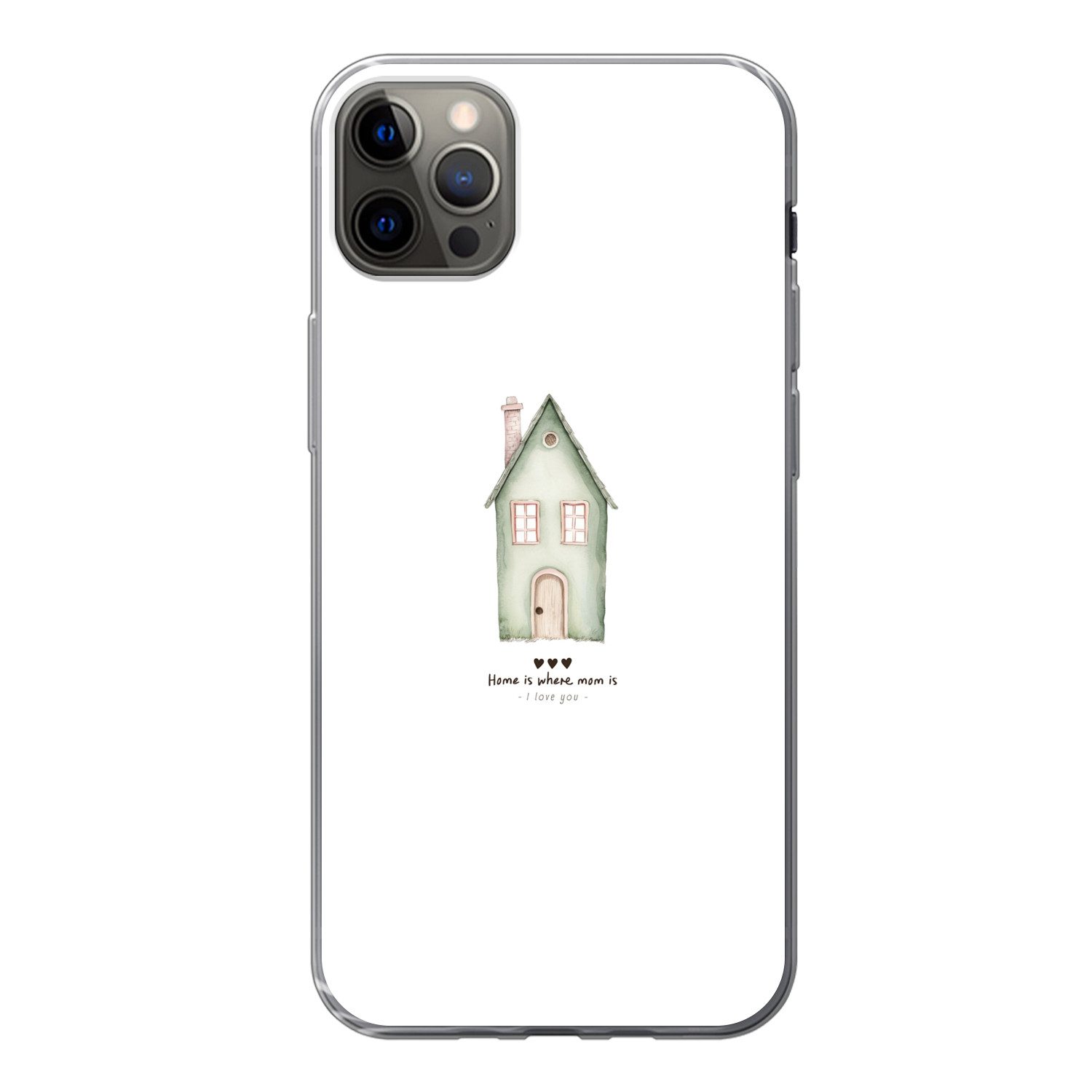MuchoWow Handyhülle für Apple iPhone 13 Pro Max Landhaus - Grün - Text - Liebevoll, Smartphone-Bumper, Print, Handy Schutzhülle Dünn