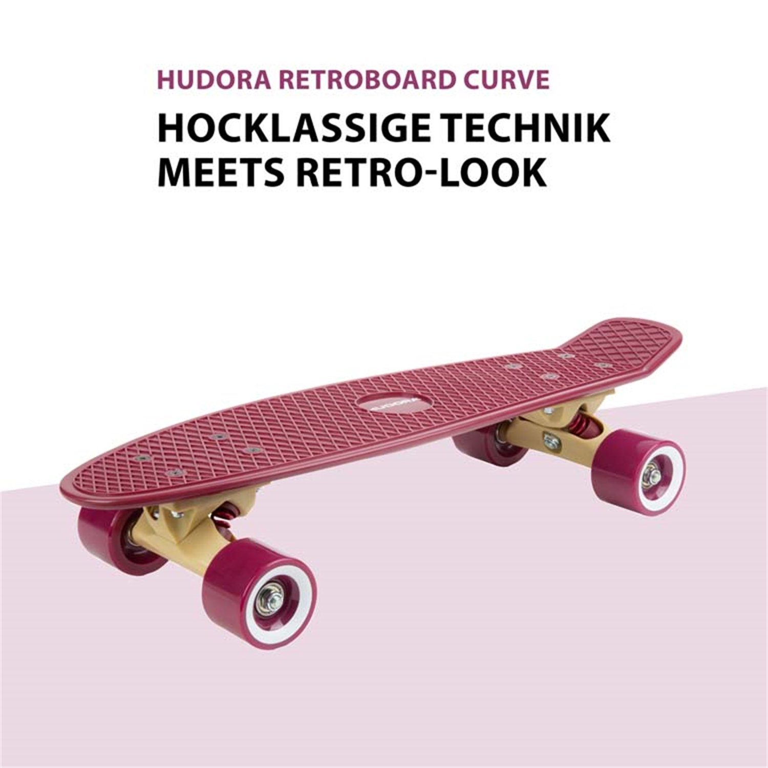 Hudora Scooter 12153 Retro burgundy Board Curve