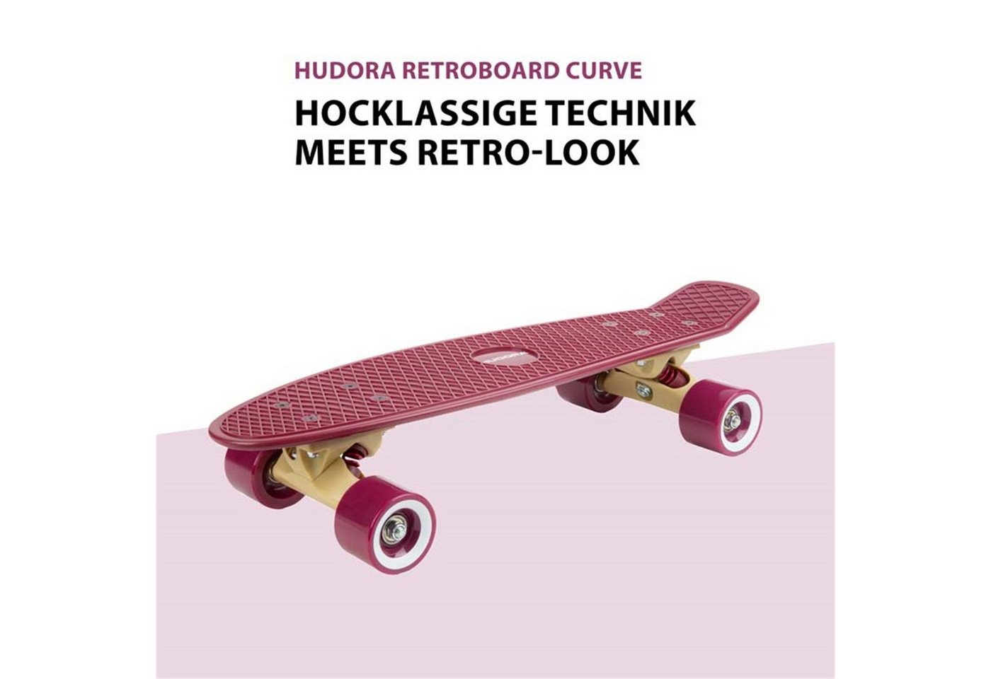 Thumbnail - Hudora Skateboard 12153 Retro Board Curve, burgundy