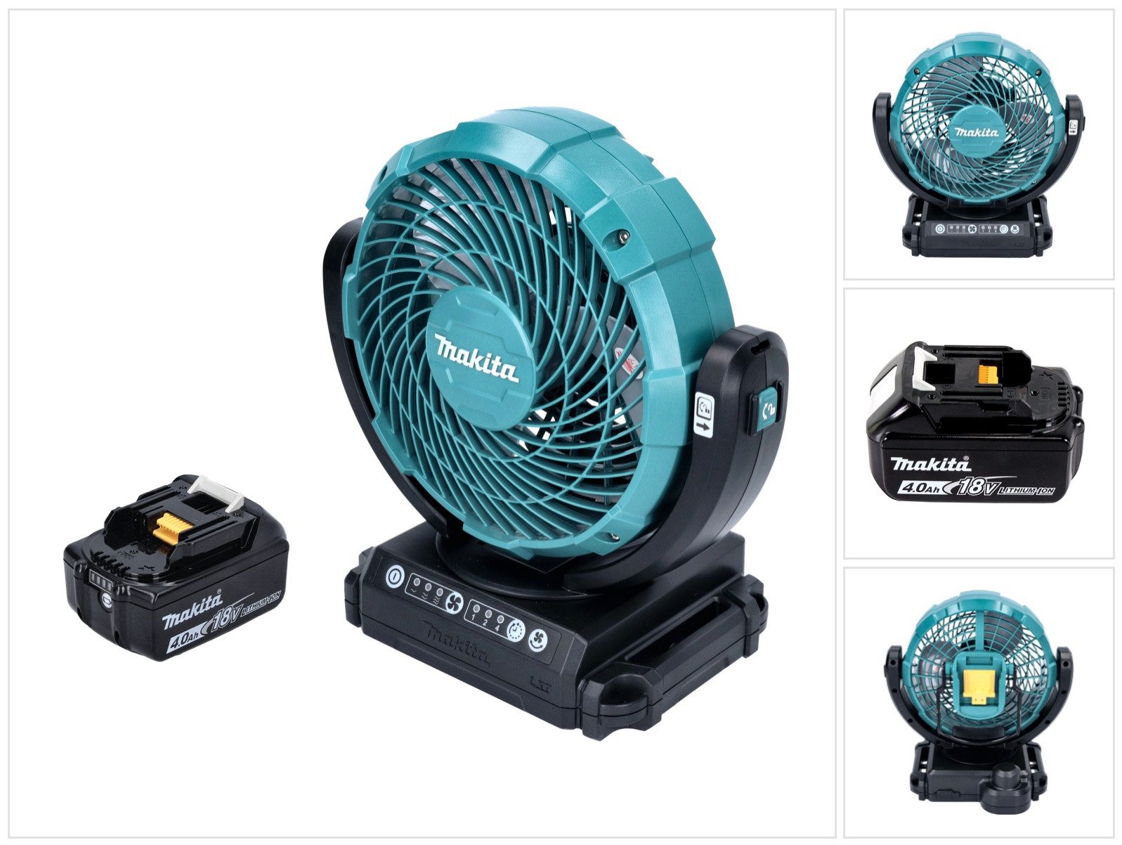 Makita Akku-Standventilator DCF 102 M1 Akku Ventilator Lüfter 18 V 18 cm + 1x Akku 4,0 Ah - ohne
