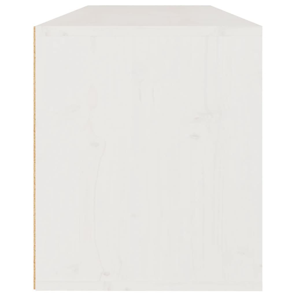 vidaXL Regal Wandschrank Weiß cm 1-tlg. Massivholz Kiefer, 100x30x35