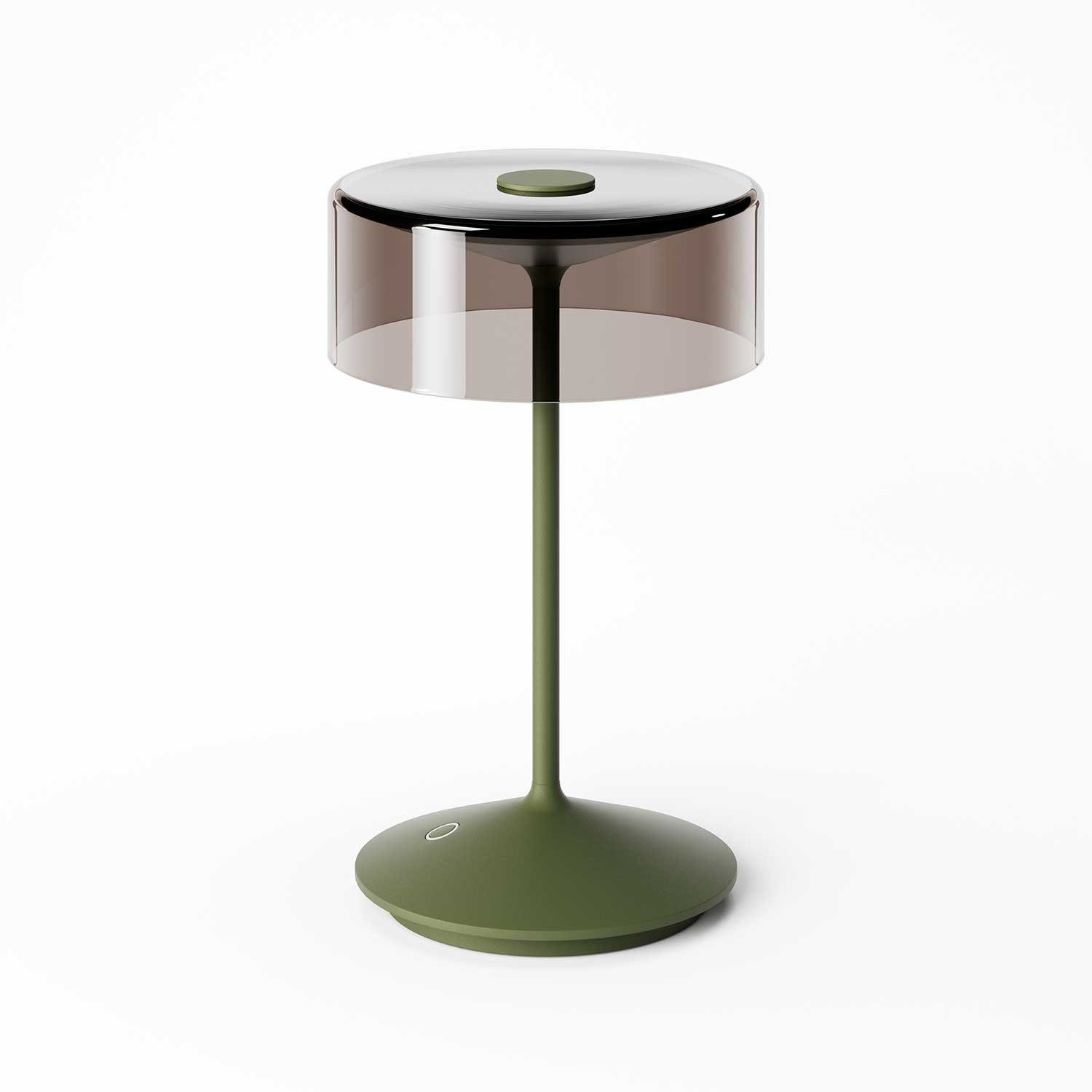 SIGOR LED Tischleuchte Numotion, Stilvolle Akku-Tischampe mit Glasschirm, LED fest integriert, Warmweiß, Extra Warmweiß, kabellose Tischleuchte, 26,5x16x16 cm