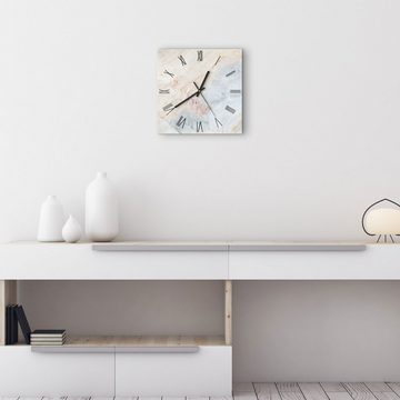 DEQORI Wanduhr 'Zarte Marmorfärbung' (Glas Glasuhr modern Wand Uhr Design Küchenuhr)