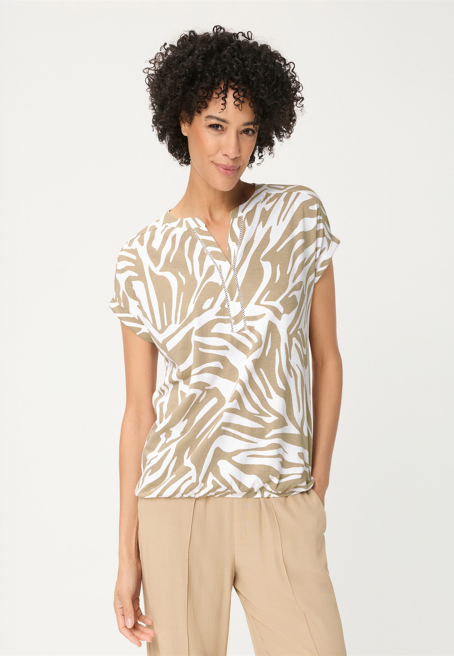 Olsen T-Shirt Shirt mit Allover-Dessin