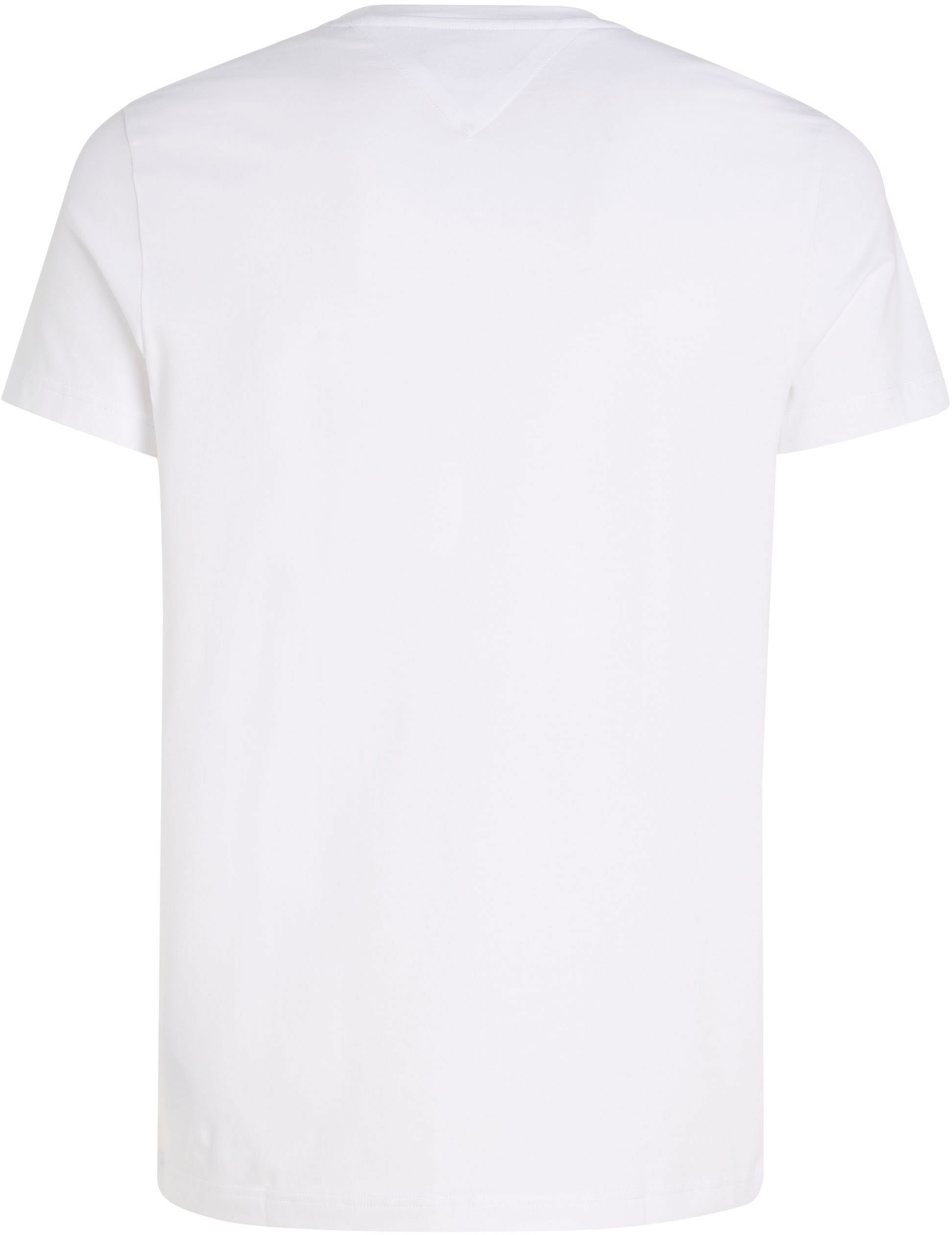 Hilfiger V-Shirt T-Shirt Stretch Tommy white Slim