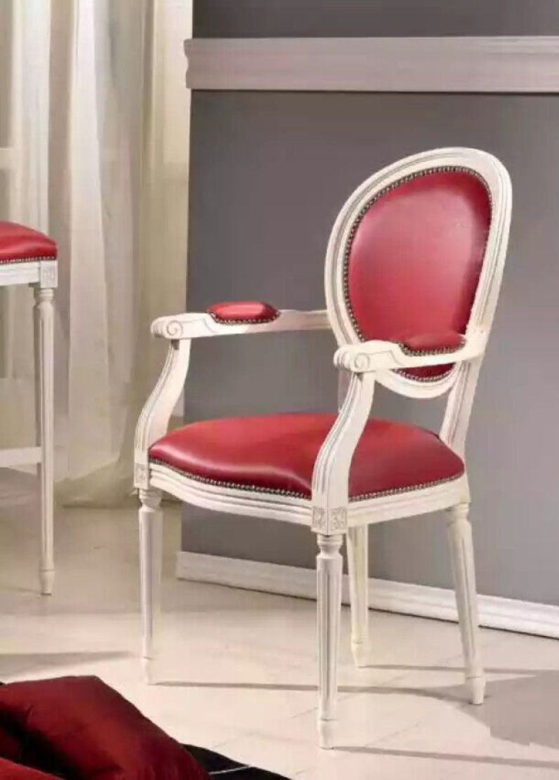 Stuhl Klassischer St), (1 Armlehne Stuhl Designer in Italy Sitzmöbel mit Polsterstuhl Made JVmoebel