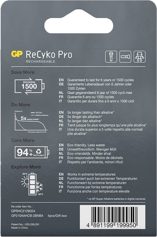 2000 (1,2 1,2V AA NiMH Batterie, Pack St) ReCyko V, 4 mAh Batteries 4er Pro GP