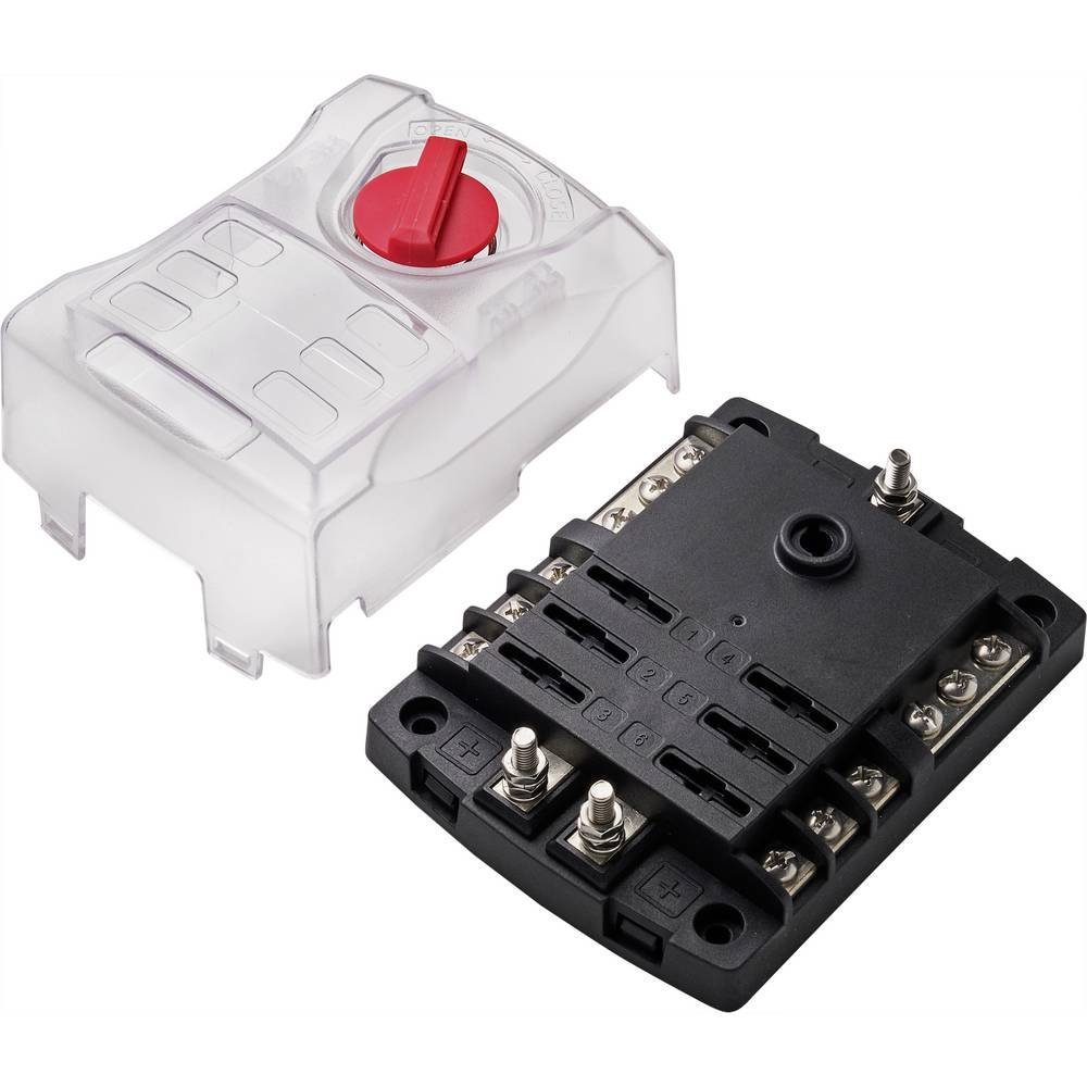 TRU COMPONENTS Sicherungshalter Flachsicherungs-Halter für 6 Sicherungen 32 V/30 A TC-9067932