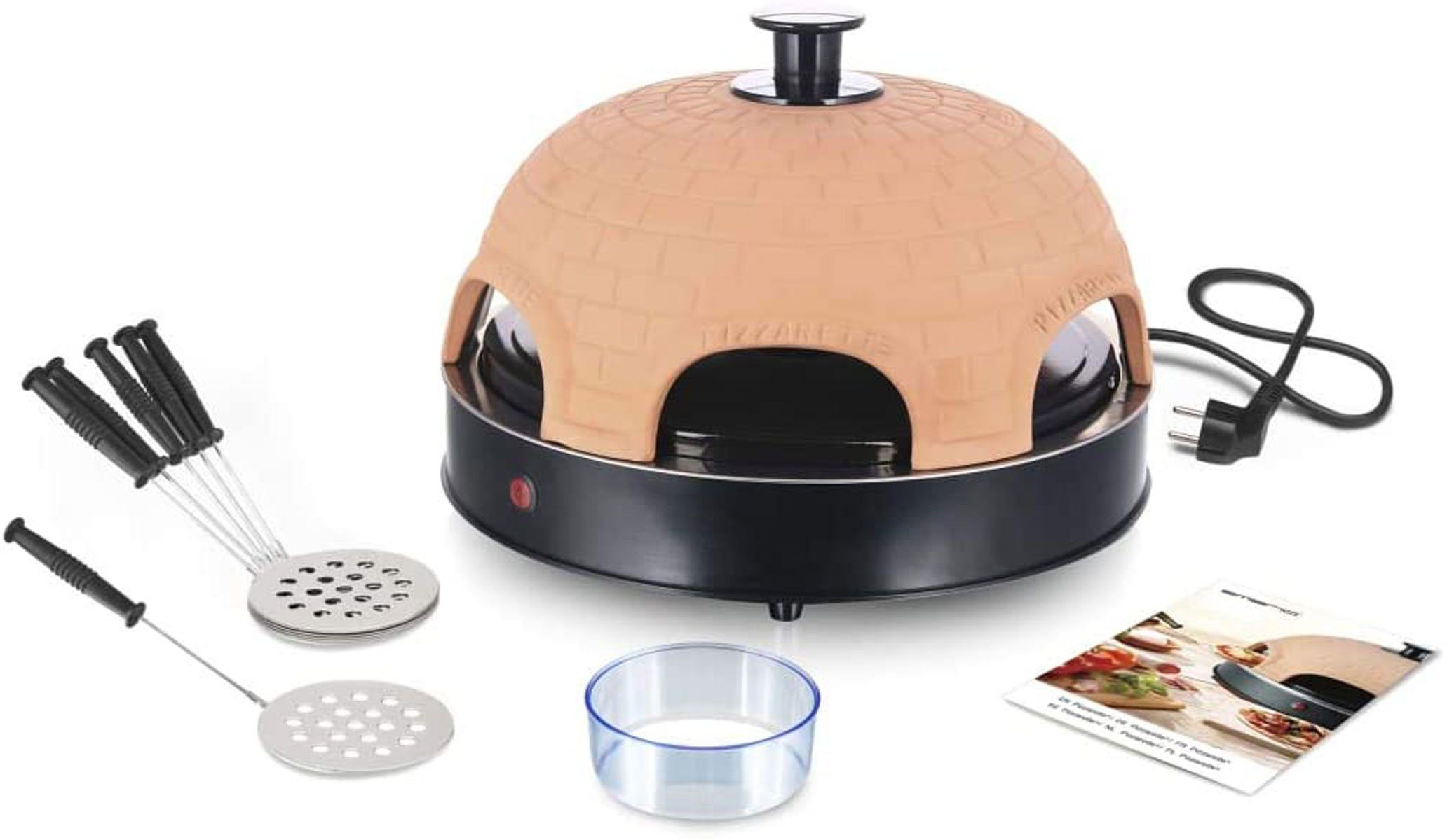 Emerio Standgrill Pizza-Ofen, PIZZARETTE PO-115984.8 für 6 Personen Mini-Pizza, 1200 W