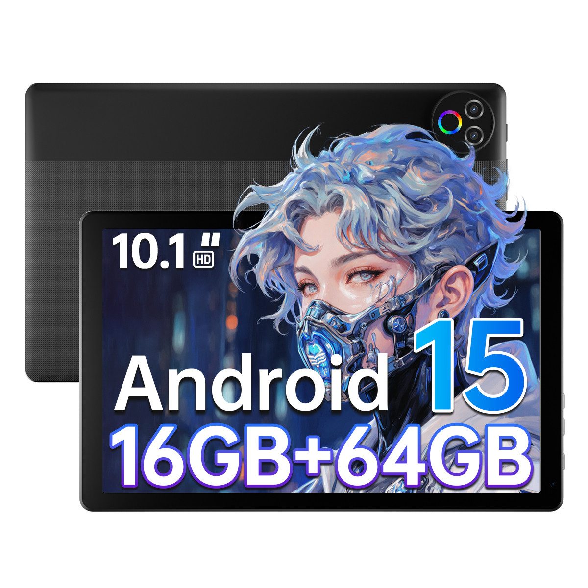 BUFO Tablet 64 GB 1280x800 IPS 5000 mAh Android Tablet (10", 64 GB, Android, WiFi, Große Kapazität)