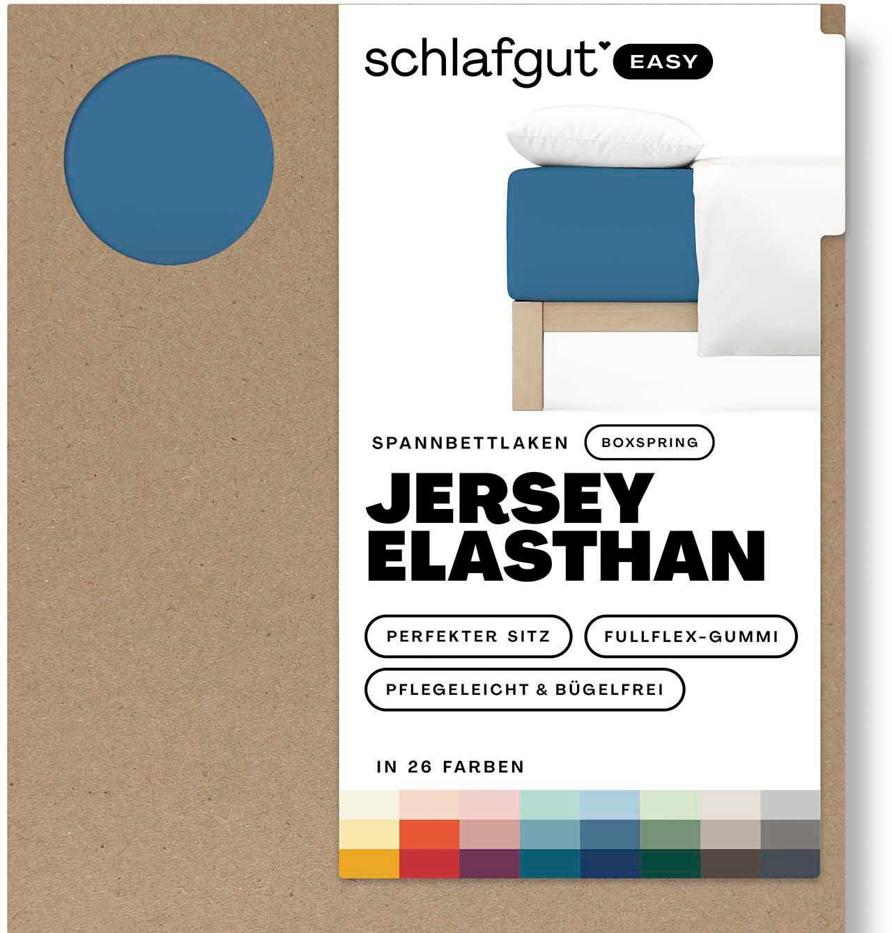 Schlafgut Натяжные простыни EASY Jersey Elasthan Boxspring, Jersey, Gummizug: rundum, (1 Stück), MADE IN GREEN by OEKO-TEX®