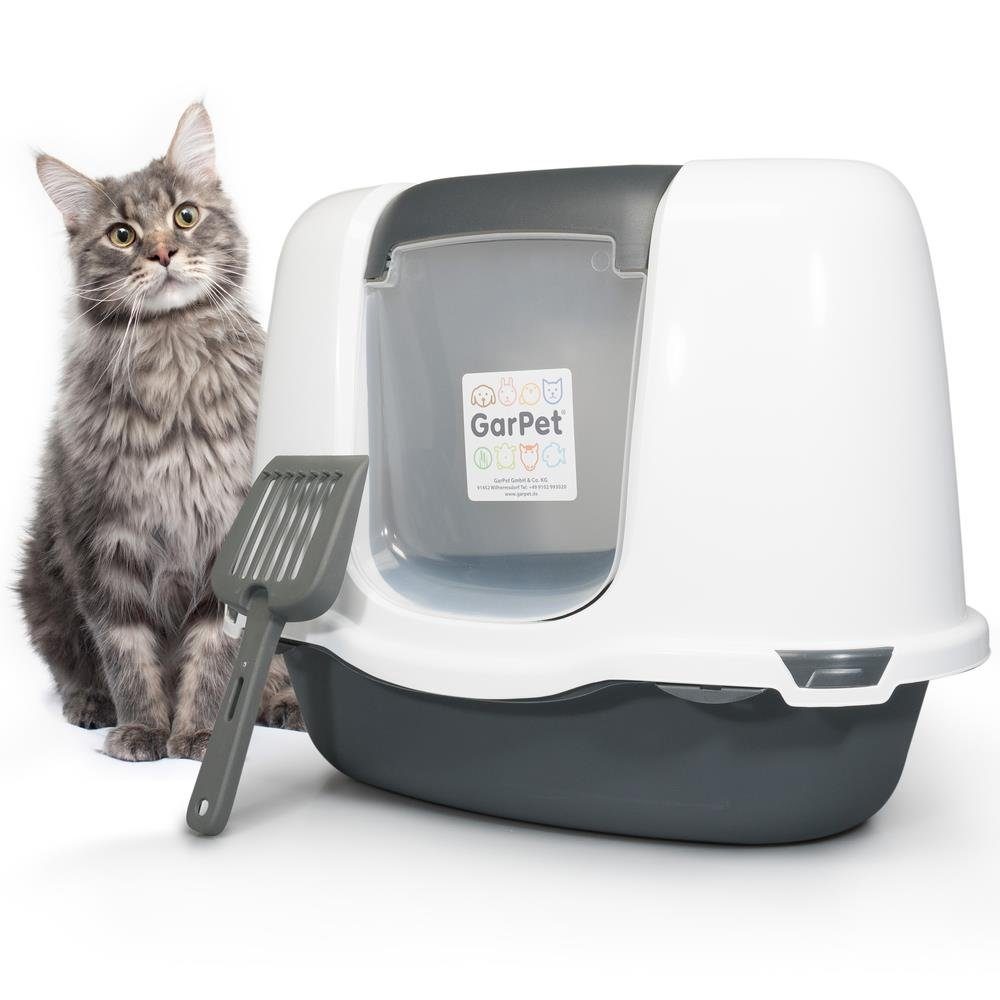 GarPet Katzenecktoilette Katzenklo Ecke platzsparende Eck Katzentoilette mit Deckel Ecktoilette
