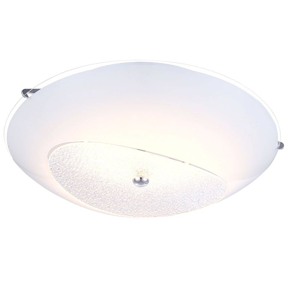 Glas Decken rund Chrom LED-Leuchtmittel Strahler fest Kristall Lampe Leuchte Wohn Deckenleuchte, LED LED verbaut, Zimmer Neutralweiß, etc-shop