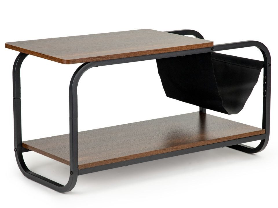 modernHome Couchtisch Couchtisch ModernHome Loft – 2 Ebenen, MDF in Holzoptik, Metallgestell
