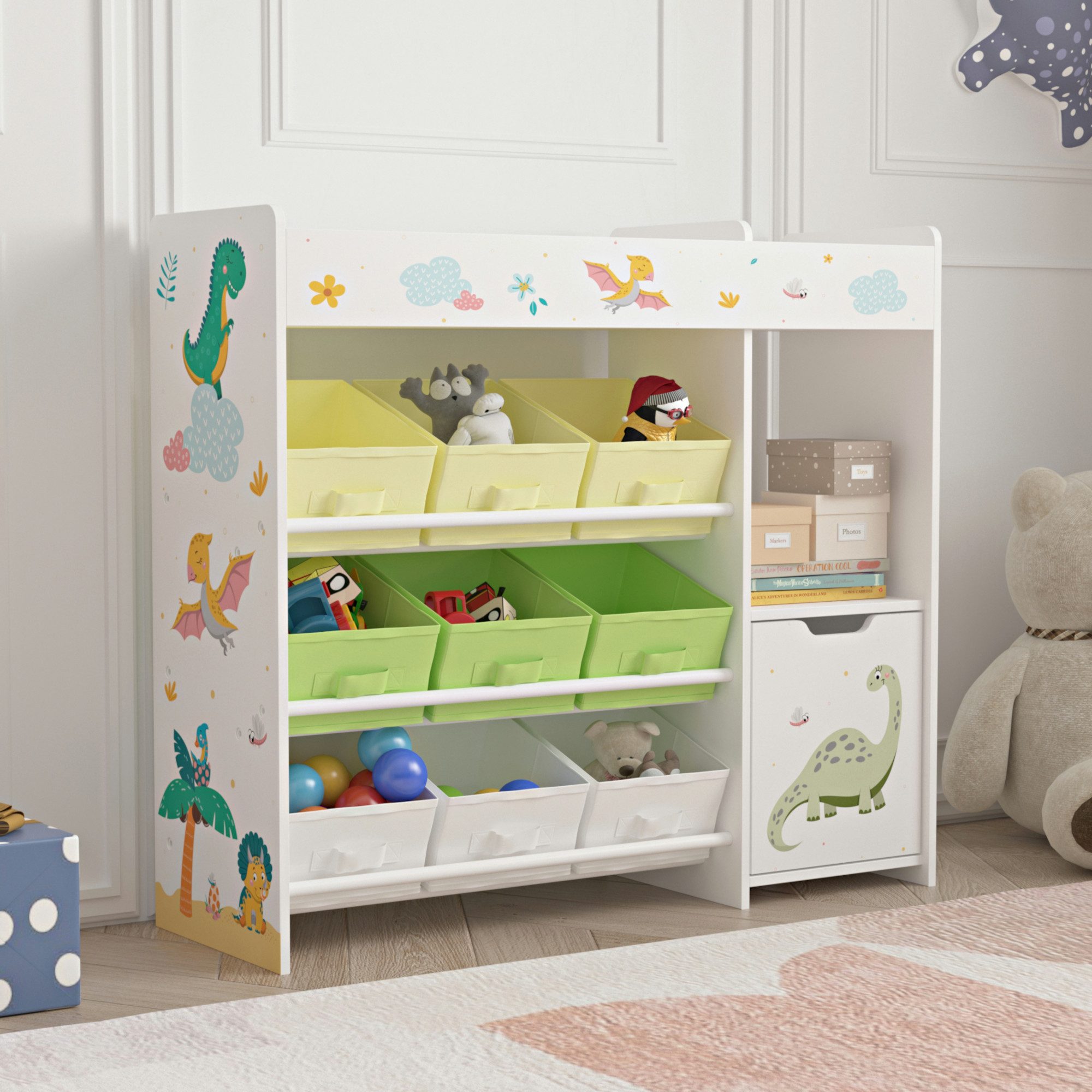 en.casa Kinderregal, »Søndreland« mit 9 Faltboxen günstig online kaufen