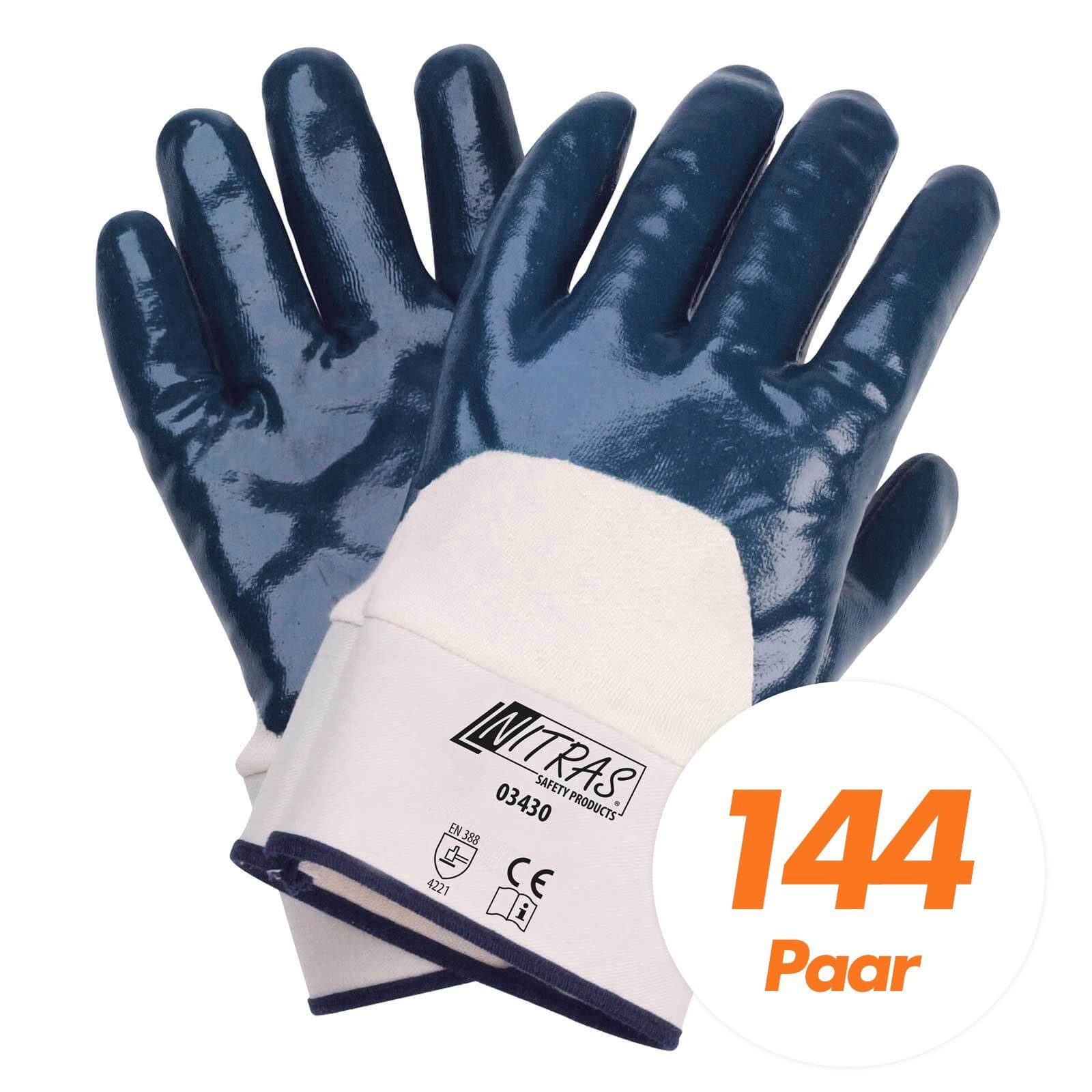 Nitras Nitril-Handschuhe NITRAS 03430, Paar - VPE 144 Beschichtung (Spar-Set) Nitrilhandschuhe Handschuhe