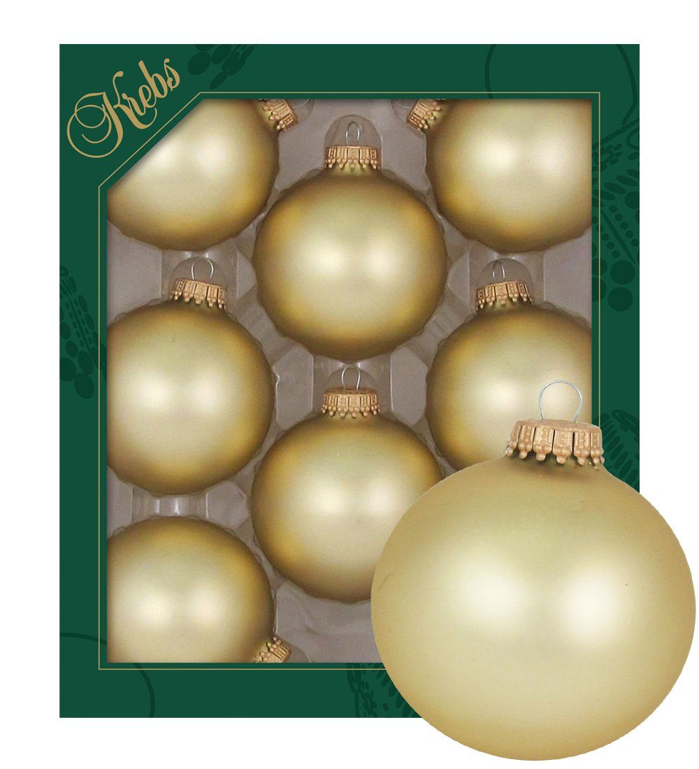 Gold uni 7cm Lauscha Harvest Krebs Glaskugeln Christbaumschmuck (8-tlg) Glas