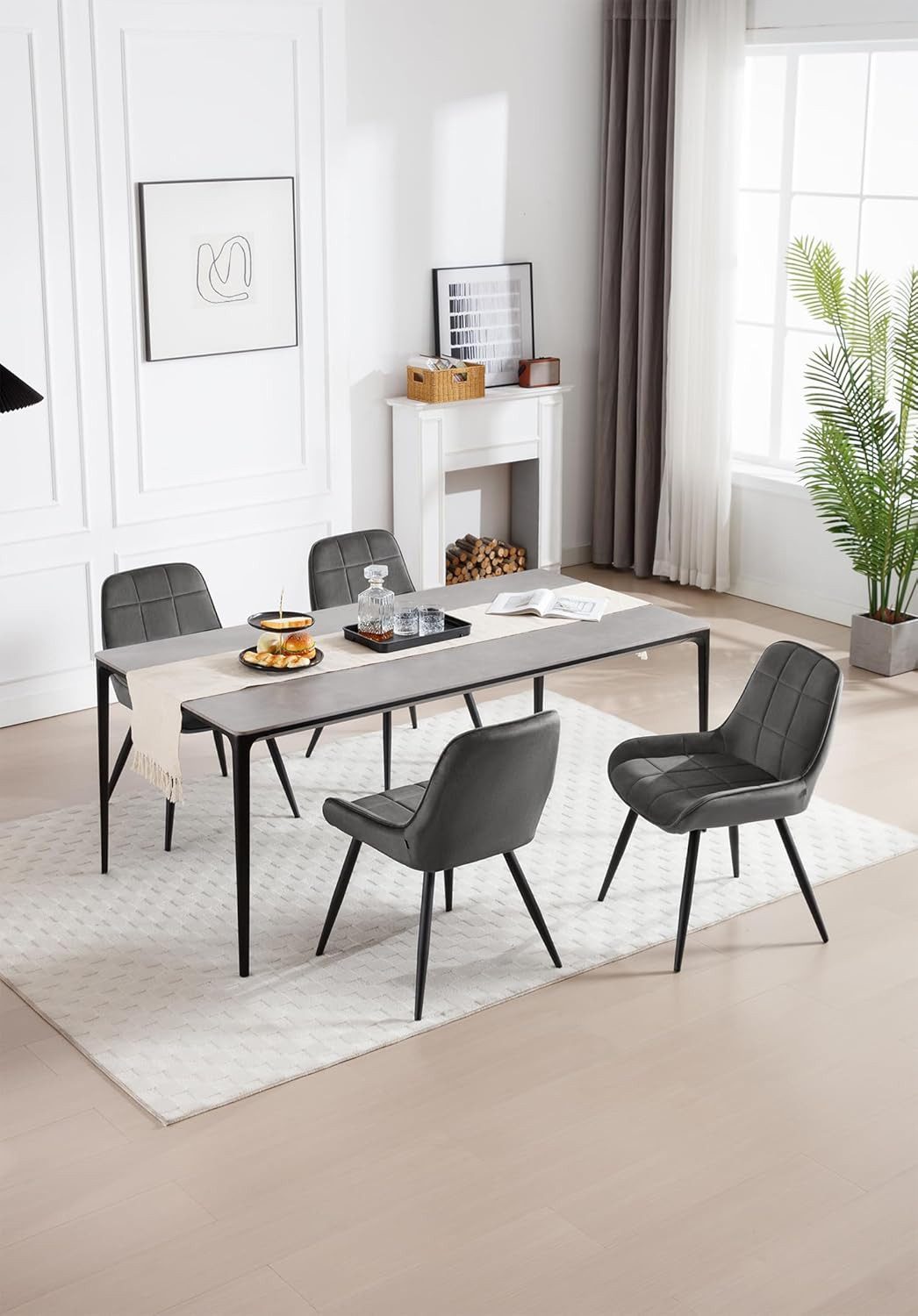 Woltu Esszimmerstuhl (6 St), Polsterstuhl Akzentstuhl mit Rückenlehne