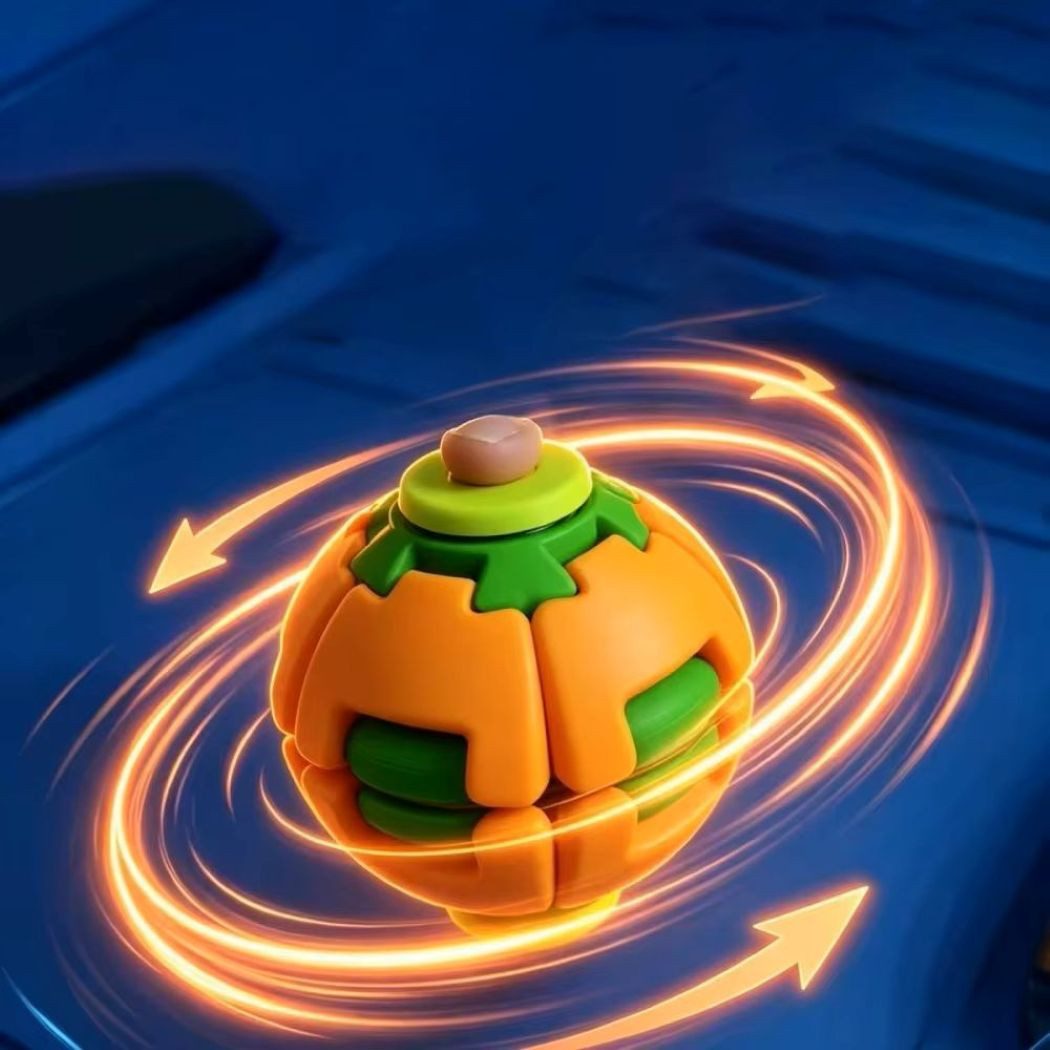 OLi Fidget Spinner Press-to-Spin Stress Relief Fidget Ball – 3D Rotierender Fidget, Stressabbau-Spielzeug, Dekompressionsball zum Drücken und Drehen