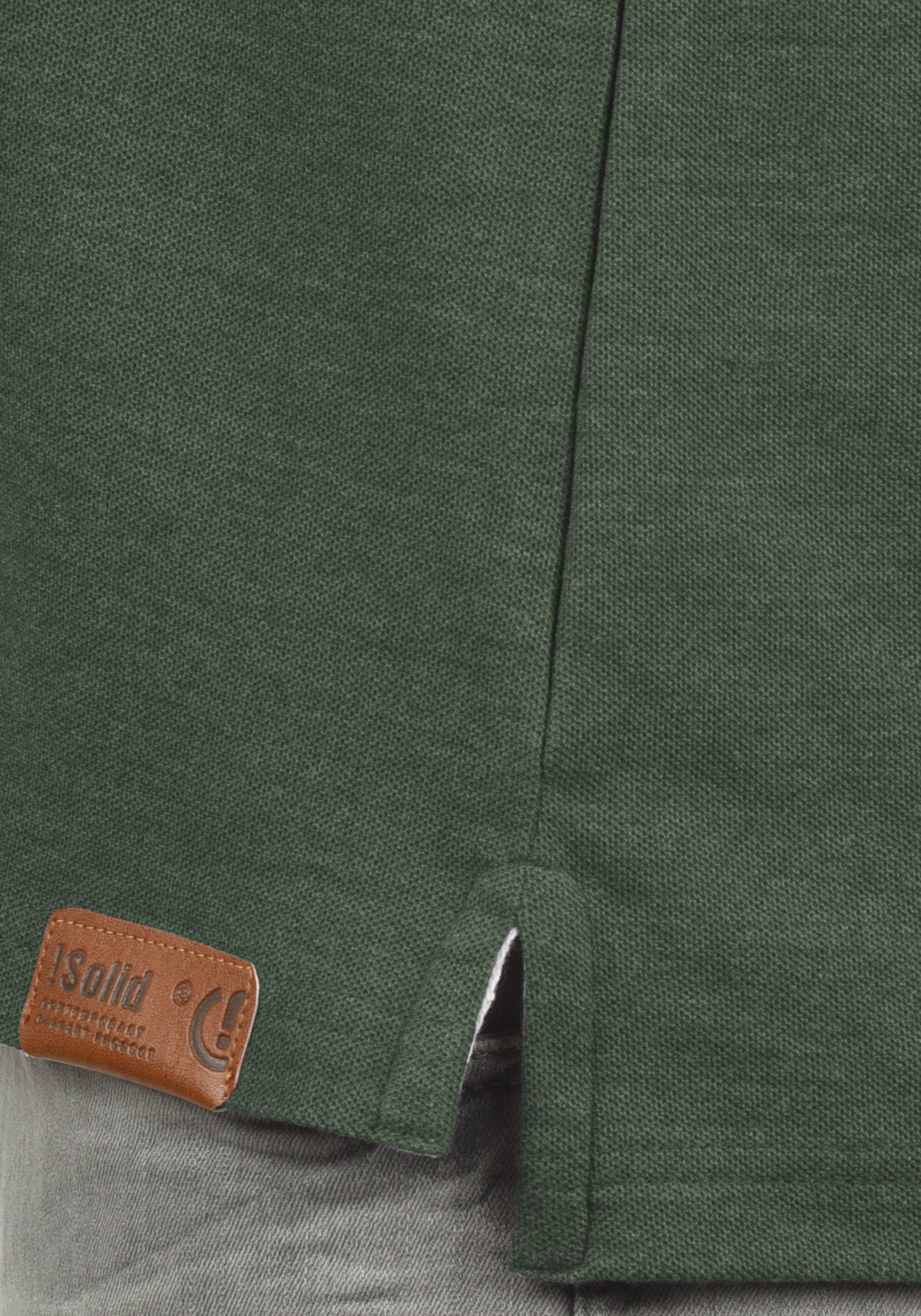 Solid Poloshirt SDTripPolo Polo mit (8785) Rückenpartie Melange verlängerter Climb Ivy