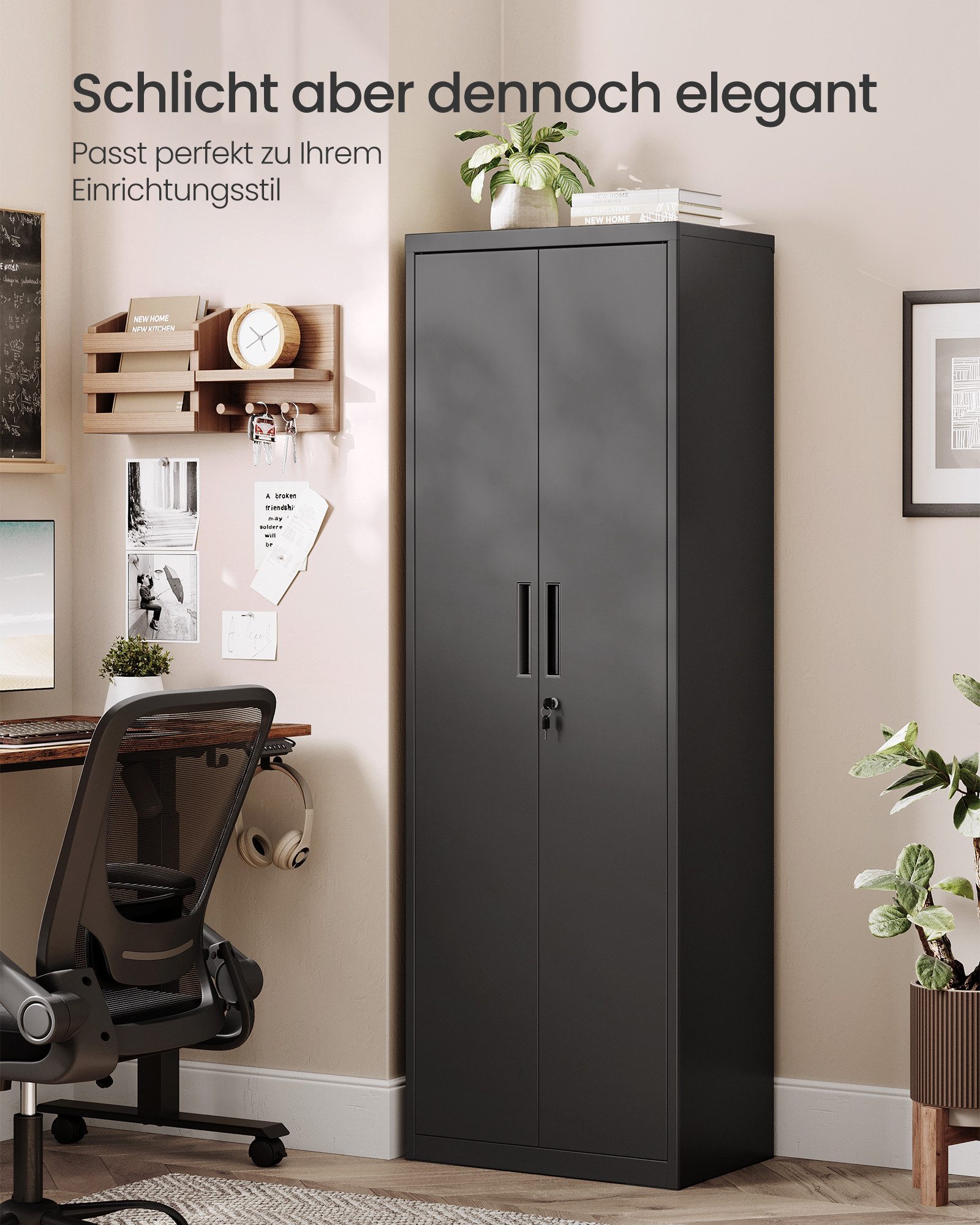 SONGMICS Aktenschrank Mehrzweckschrank, Stahl-Aufbewahrungsschrank, 5 Ebene günstig online kaufen