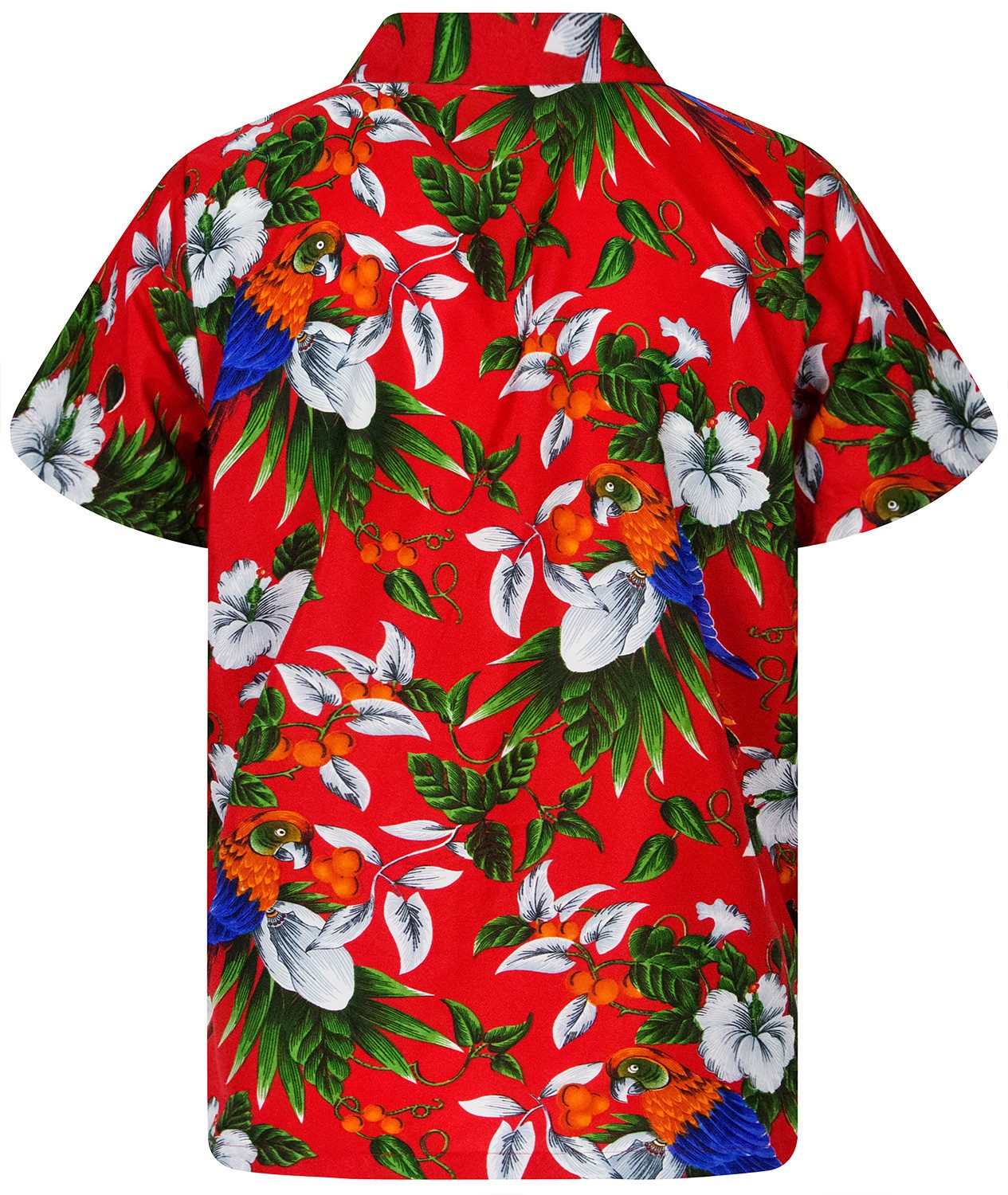 King Kameha Hawaiihemd Cherry Parrot Funky Hawaii-Hemd Herren Kurzarm Front günstig online kaufen