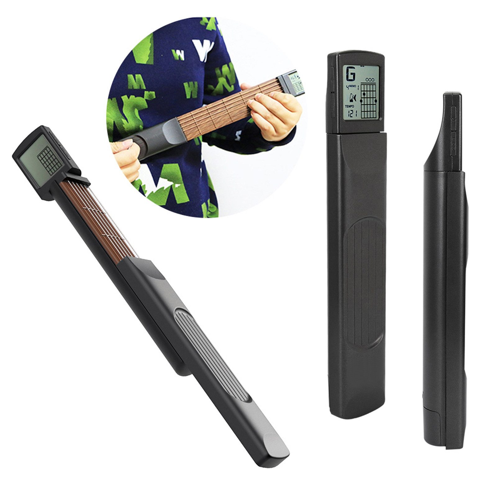 GARRYFIZH Akustikgitarre Taschengitarre Gitarren-Übungswerkzeug Gitarren Akkord Trainer, Drehdisplay, Individualität, Leicht und lautlos