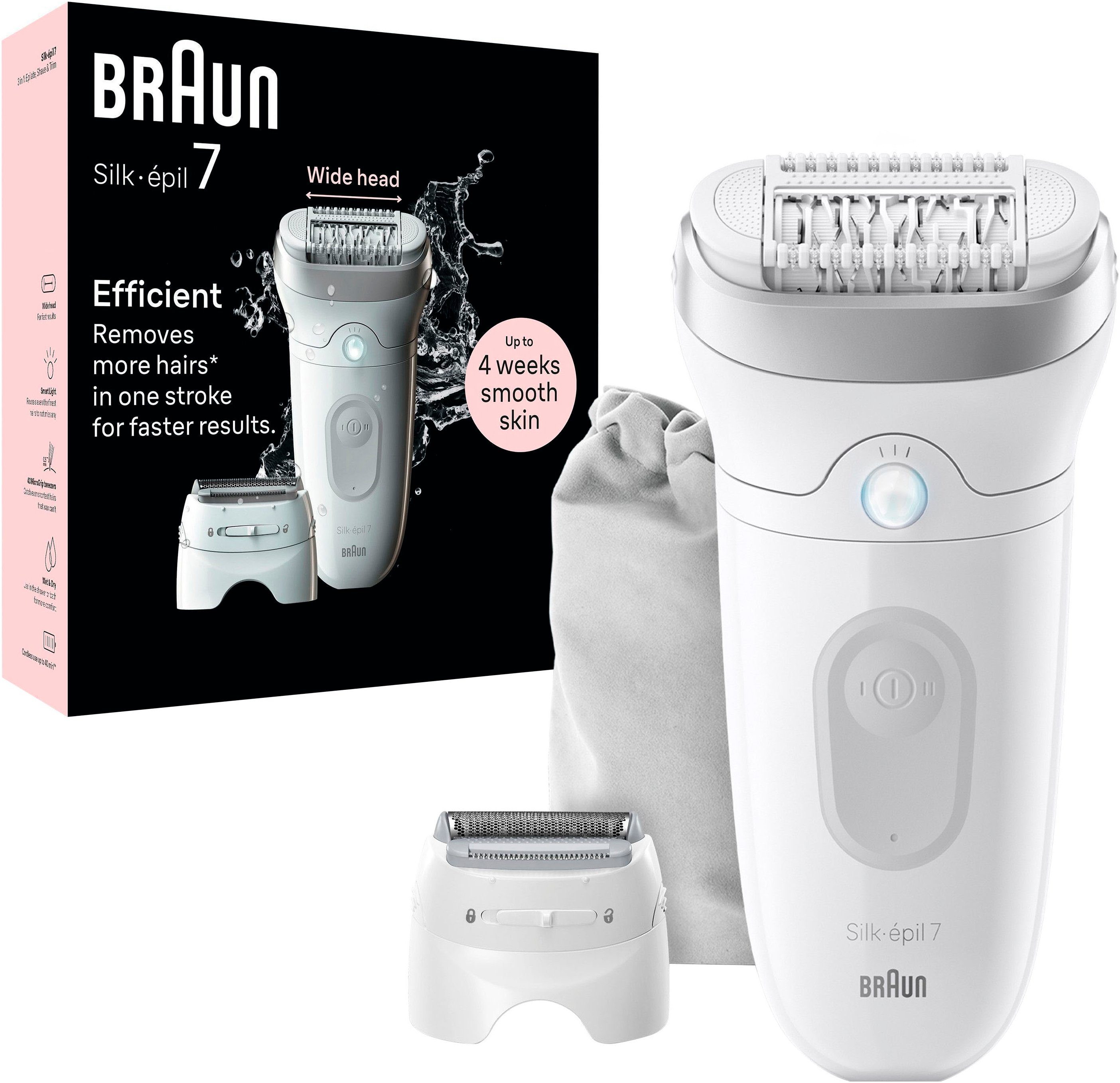 Braun Epilierer Silk-épil 7 7-041, Rasier- & Trimmeraufsatz, Wet&Dry