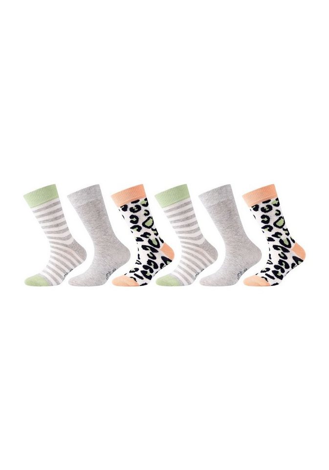 s.Oliver Socken Socken 6er Pack, Strapazierfähig: dank verstärkter  Belastungszonen