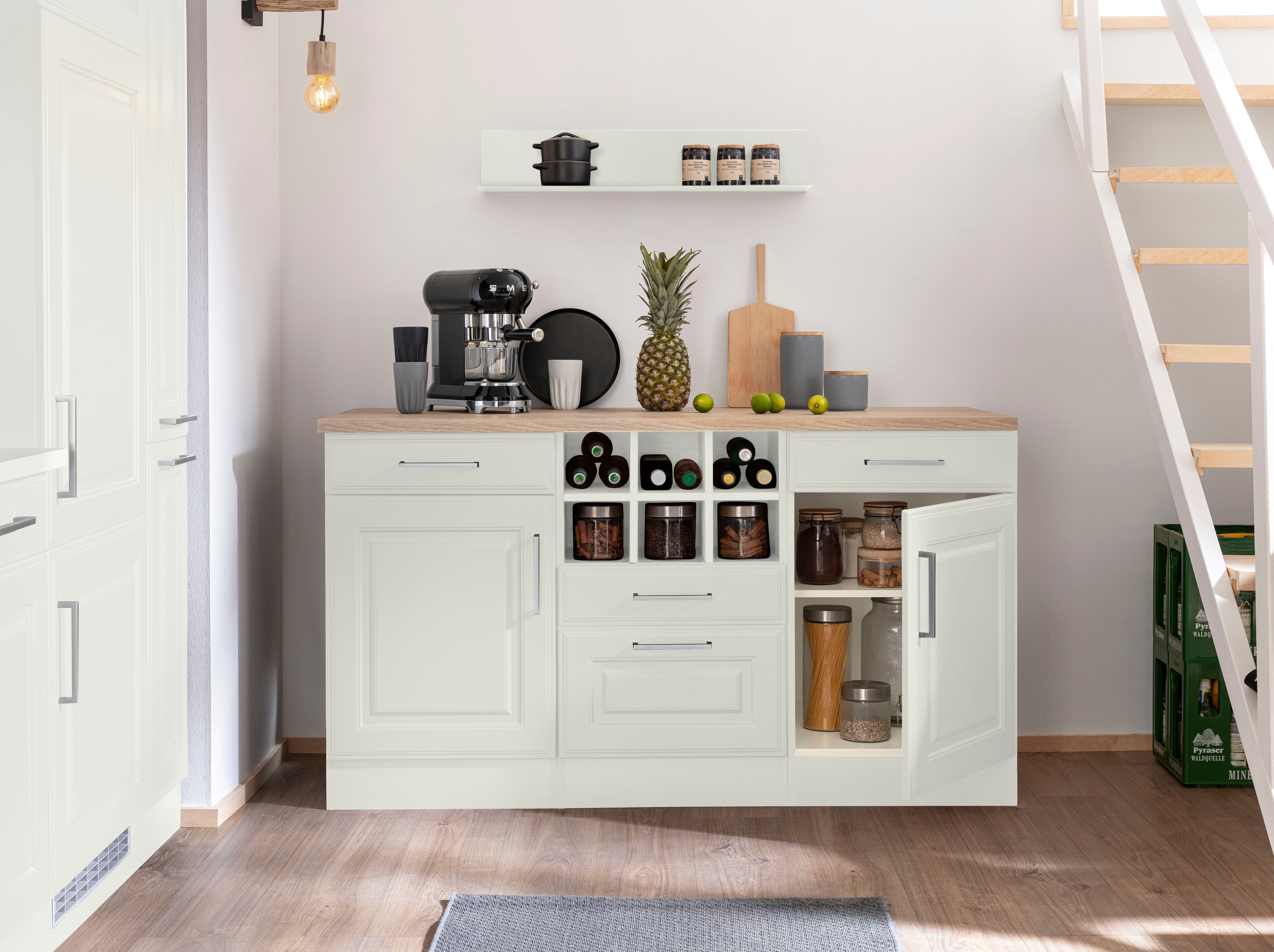 KOCHSTATION Unterschrank KS-Stockholm 150 cm breit, hochwertige MDF-Fronten mit Fräsung, viel Stauraum – Bild 2 von 5