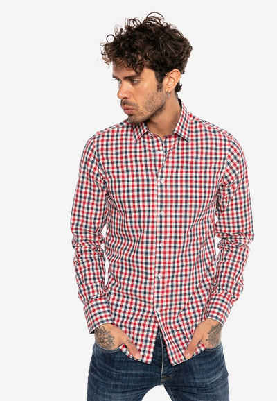 RedBridge Langarmhemd »Toledo« mit coolem Karo-Muster