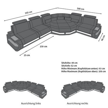 Sofa Dreams Ecksofa Asti M, L Form Stoffsofa, mit LED, mit USB-Anschluss, Designersofa