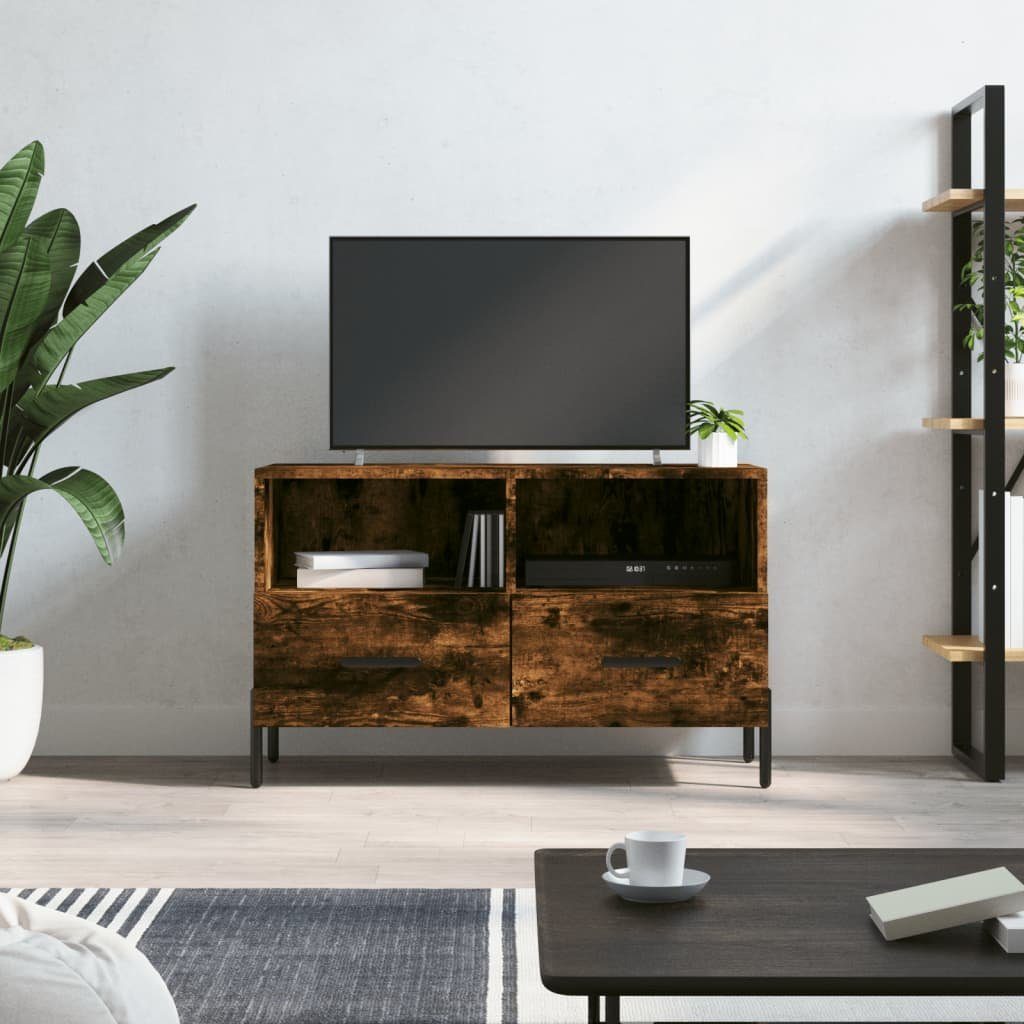 furnicato TV-Schrank Räuchereiche 80x36x50 cm Holzwerkstoff