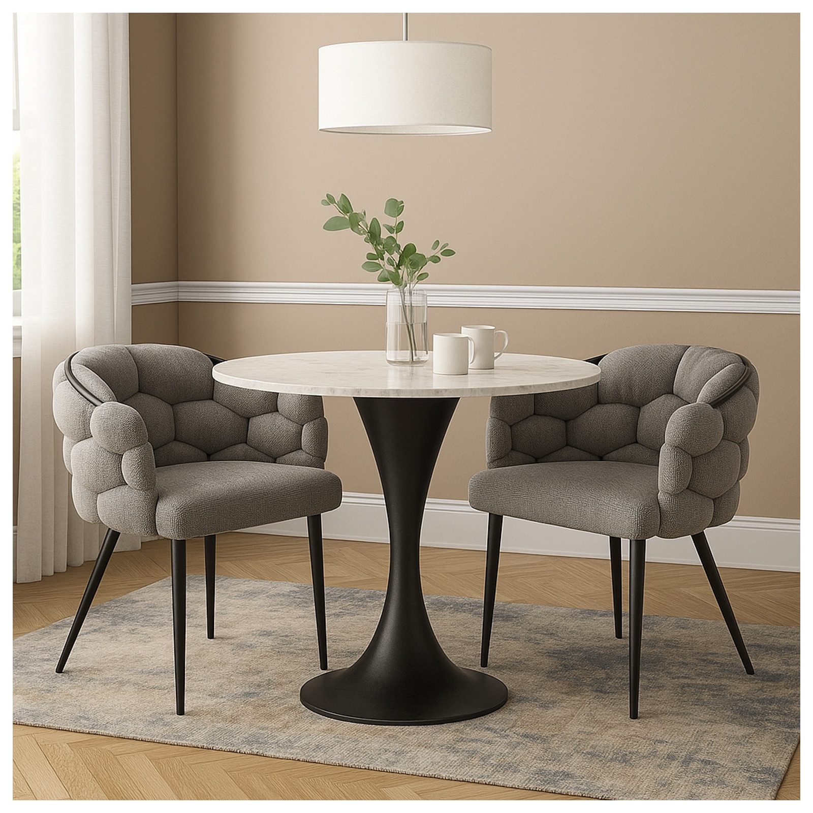 HTI-Living Esszimmerstuhl Stuhl Alsen Schwarz Grau (Stück, 1 St), Design Po günstig online kaufen