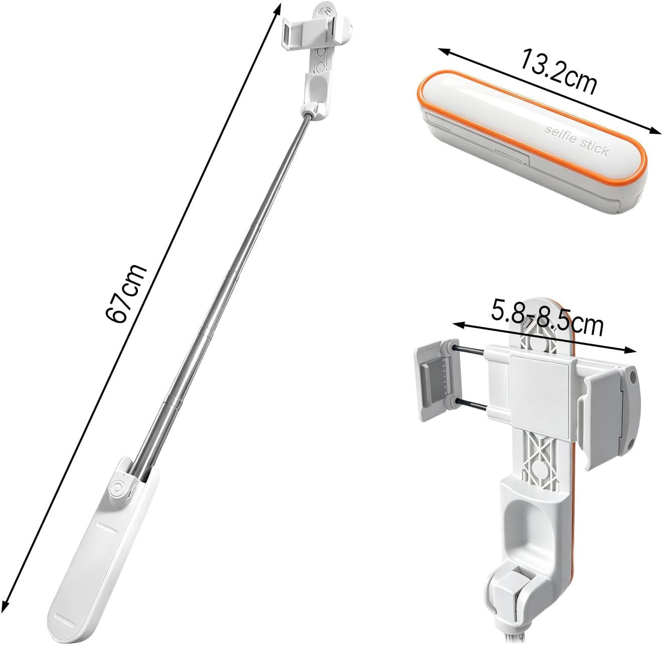 FELIXLEO Selfie-Stick Handy Selfie Stick für Samsung iPhone Tragbar Reisen Outdoor Foto