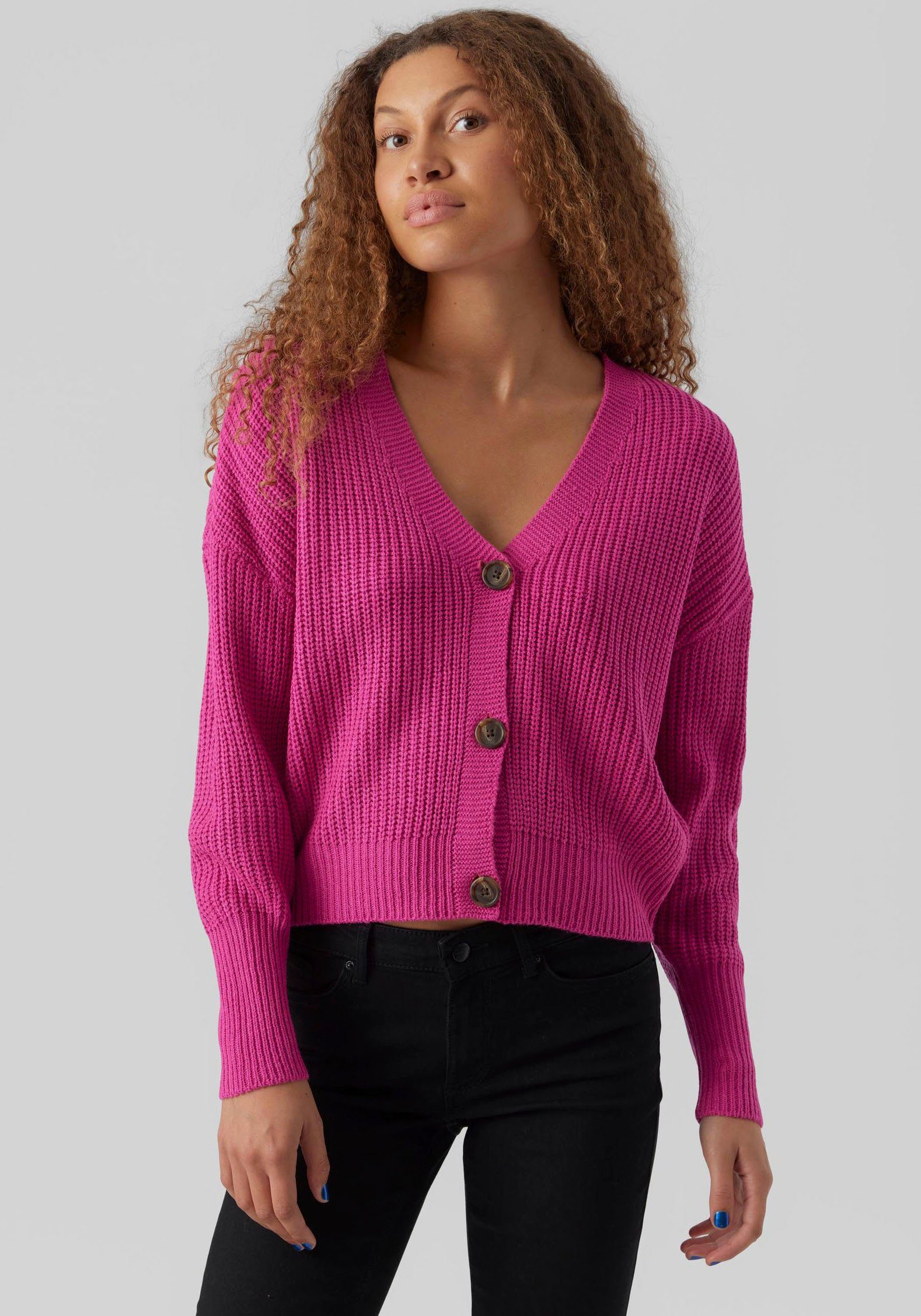 Vero Moda CARDIGAN Yarrow Pink V-NECK Cardigan LS NOOS VMLEA CUFF