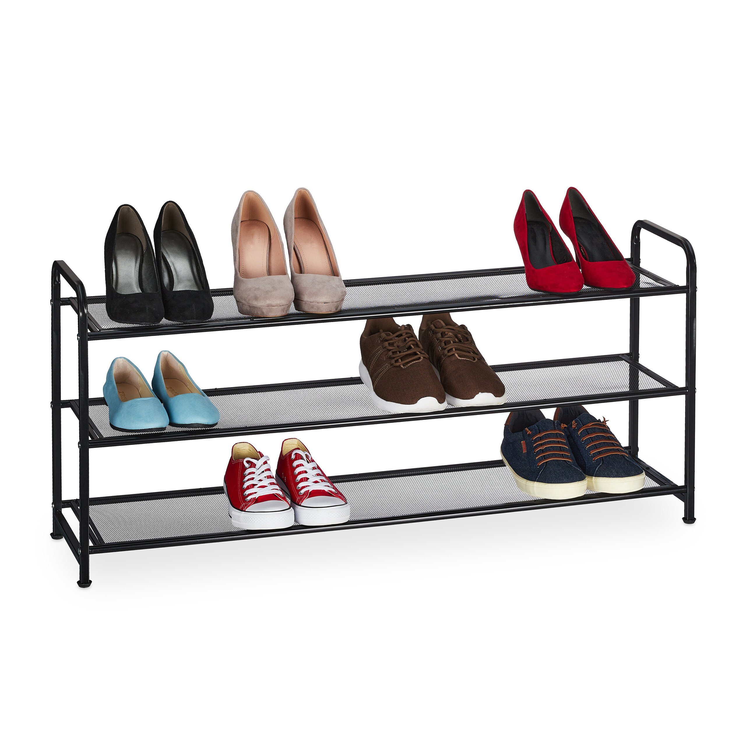 relaxdays Schuhregal Metall Schuhregal für 12 Paar Schuhe günstig online kaufen