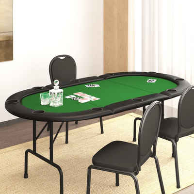vidaXL Spieltisch Pokertisch Klappbar 10 Spieler Grün 206x106x75 cm, (1-tlg)