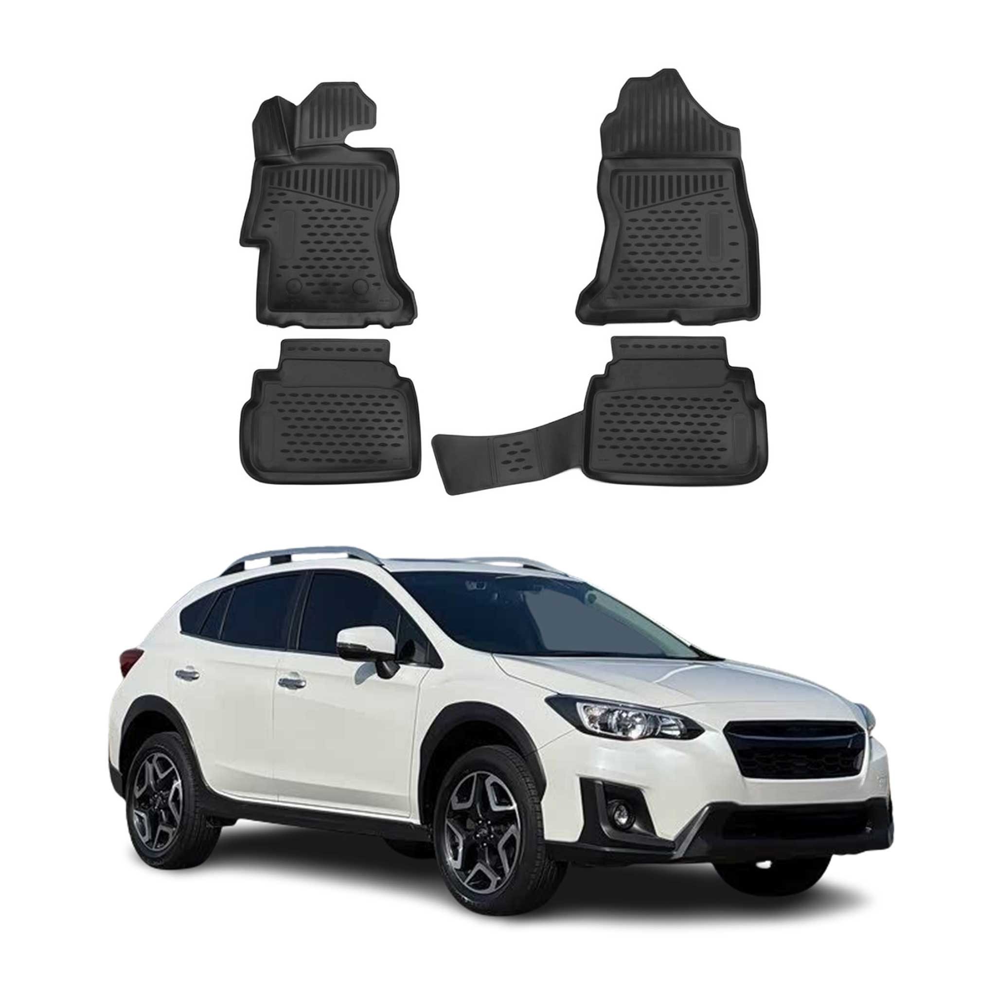 OMAC Auto-Fußmatten für Subaru XV 2017-2021 Schwarz 4 tlg TPE (4 St), für Subaru XV 2017-2021 Subaru XV 2017-2021, Antirutsch,Wasserfest,Einfache Installation