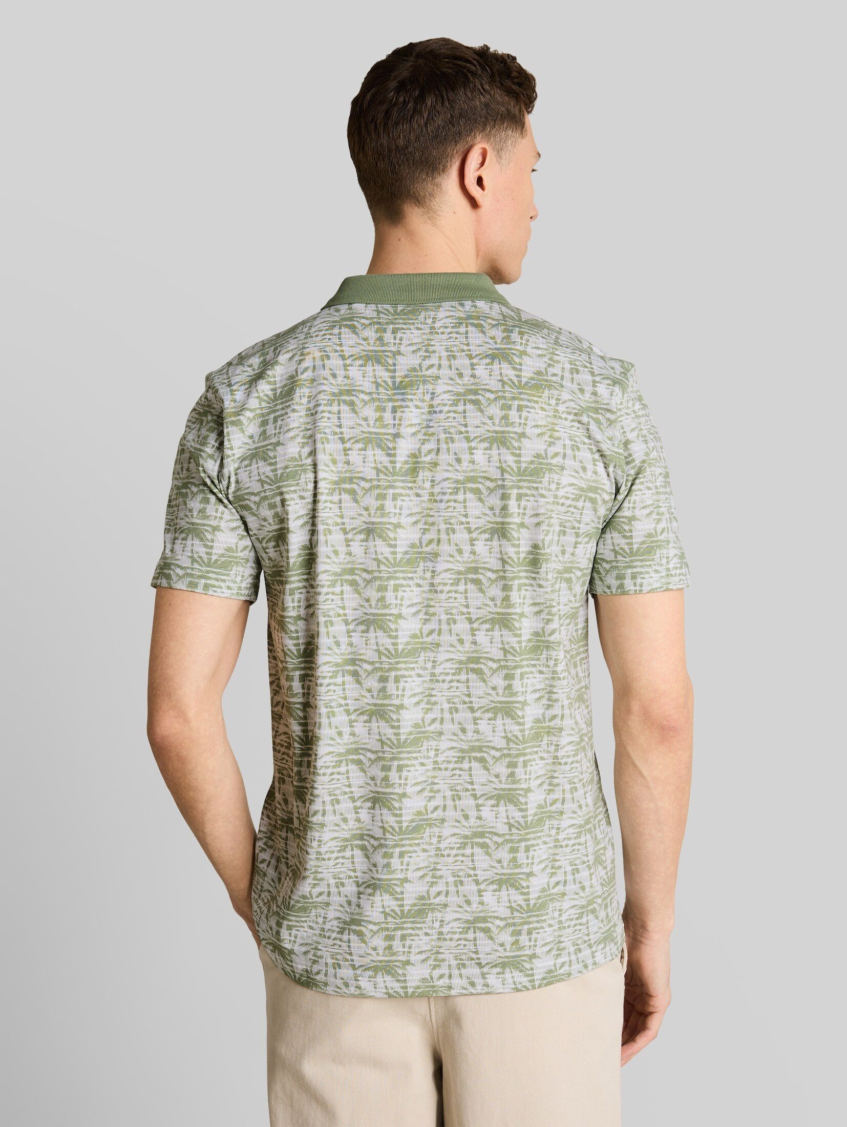 TOM TAILOR Denim Poloshirt Poloshirts Jersey Poloshirt mit Palmenprint